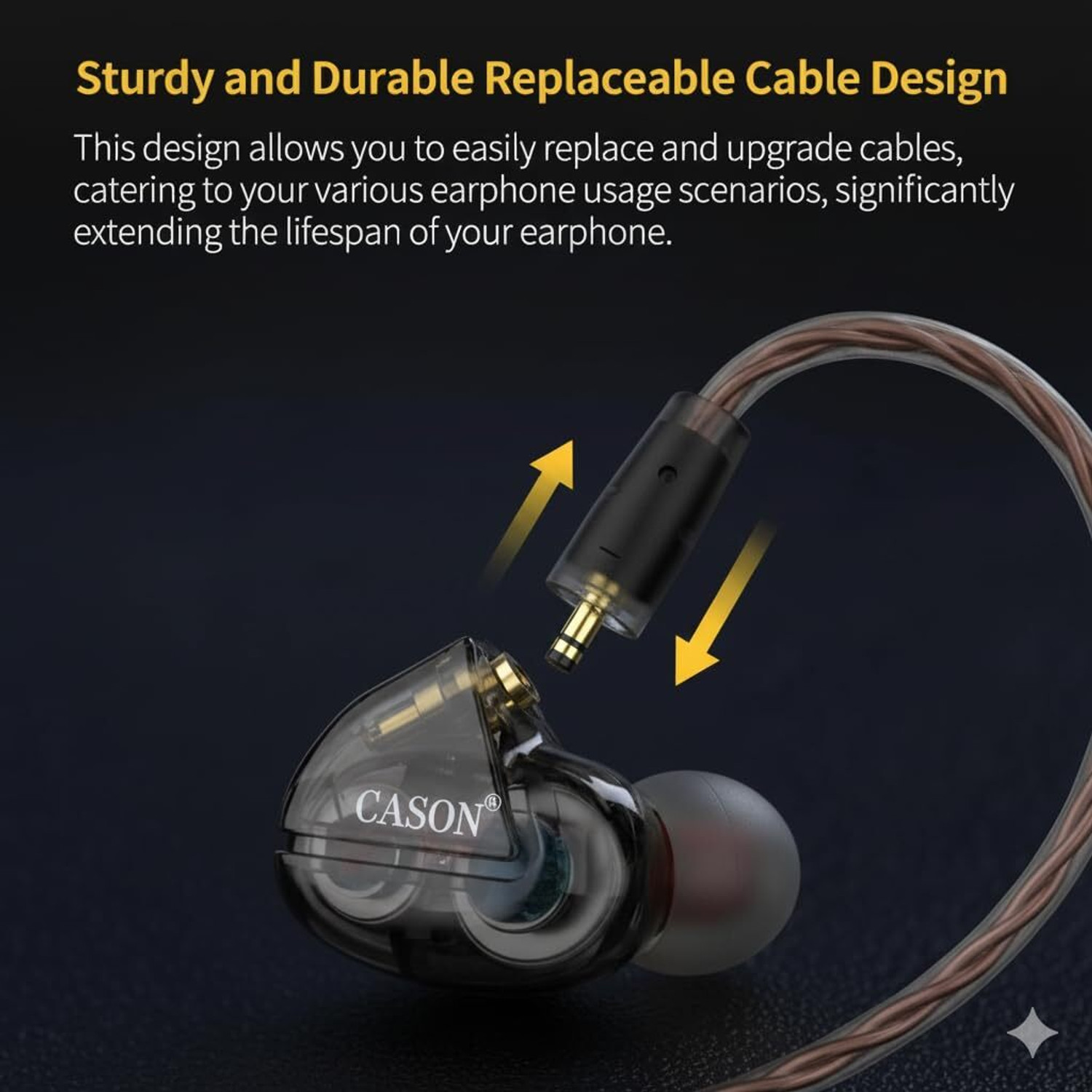 Image of CASON CWE11 IEM Wired Earphones | in-Ear Monitor Headphones with HiFi Deep Bass Wired