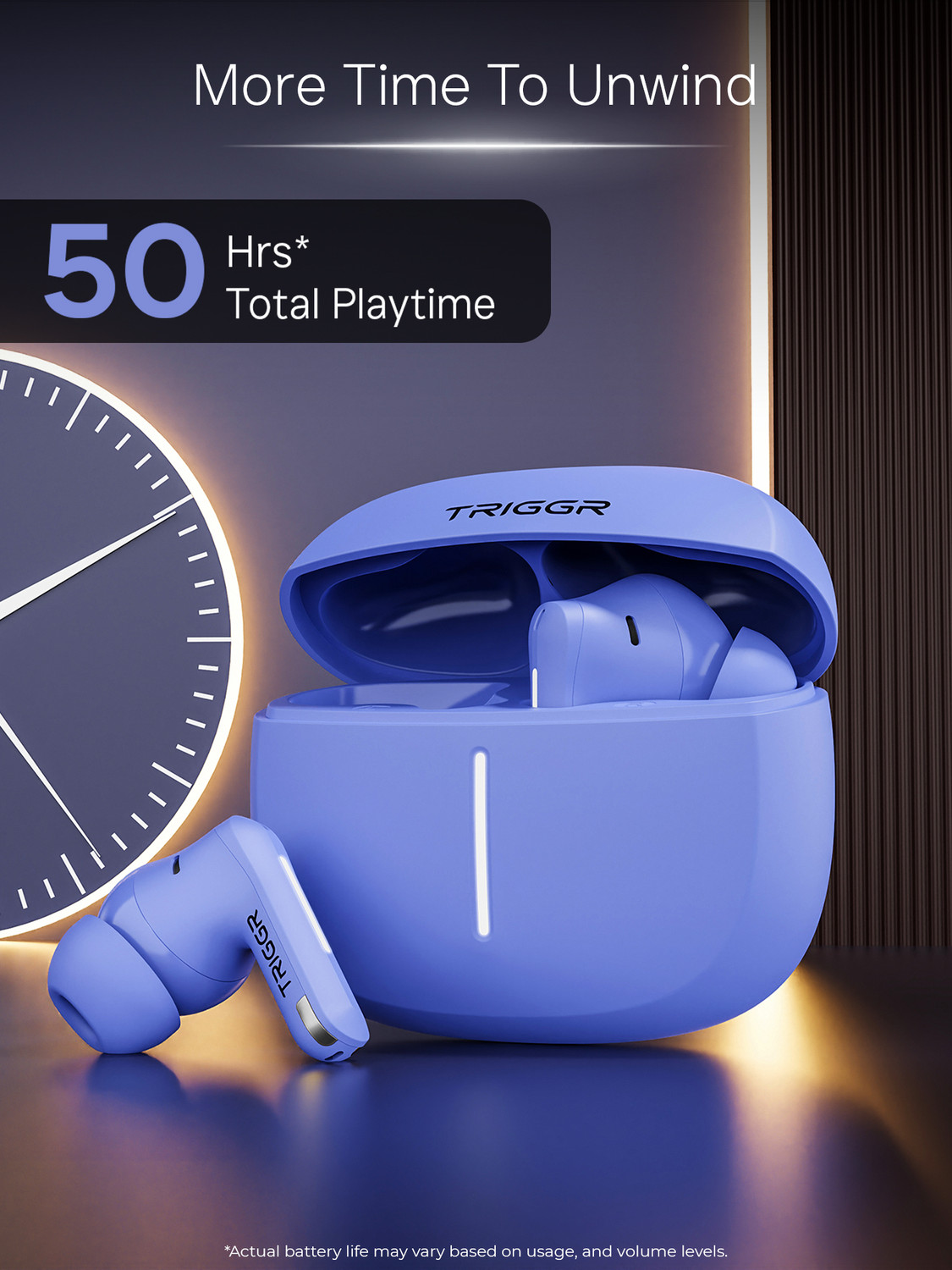 Image of TRIGGR Luma One with Dual Pairing, 4-Mic ENC, 50H Battery, Ambient LED, Rubber Grip Bluetooth