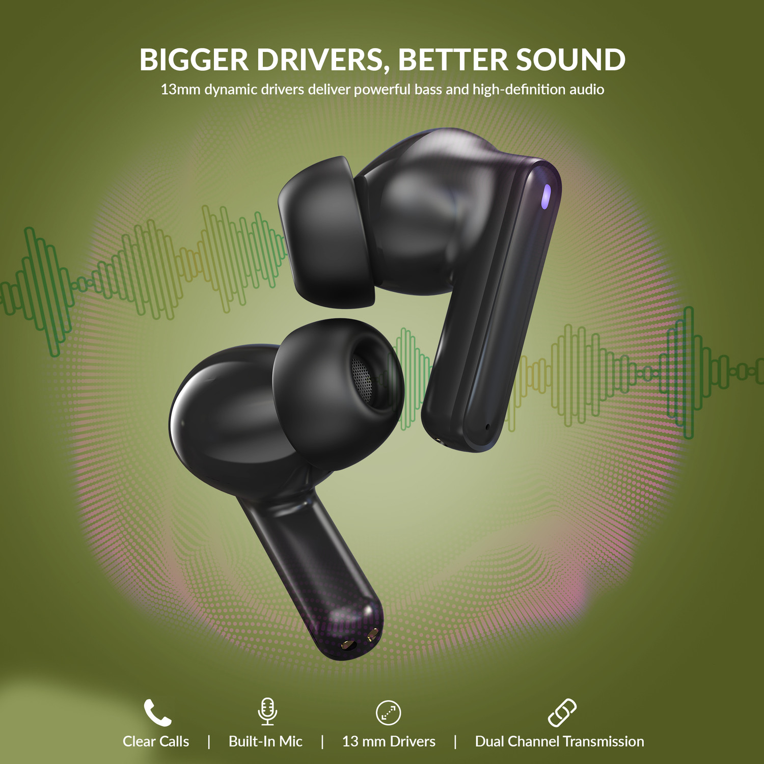 Image of Caidea TW88 Candy V5.4, Upto 60Hr Playtime* Dual Pairing Fast Charging Earbuds Bluetooth