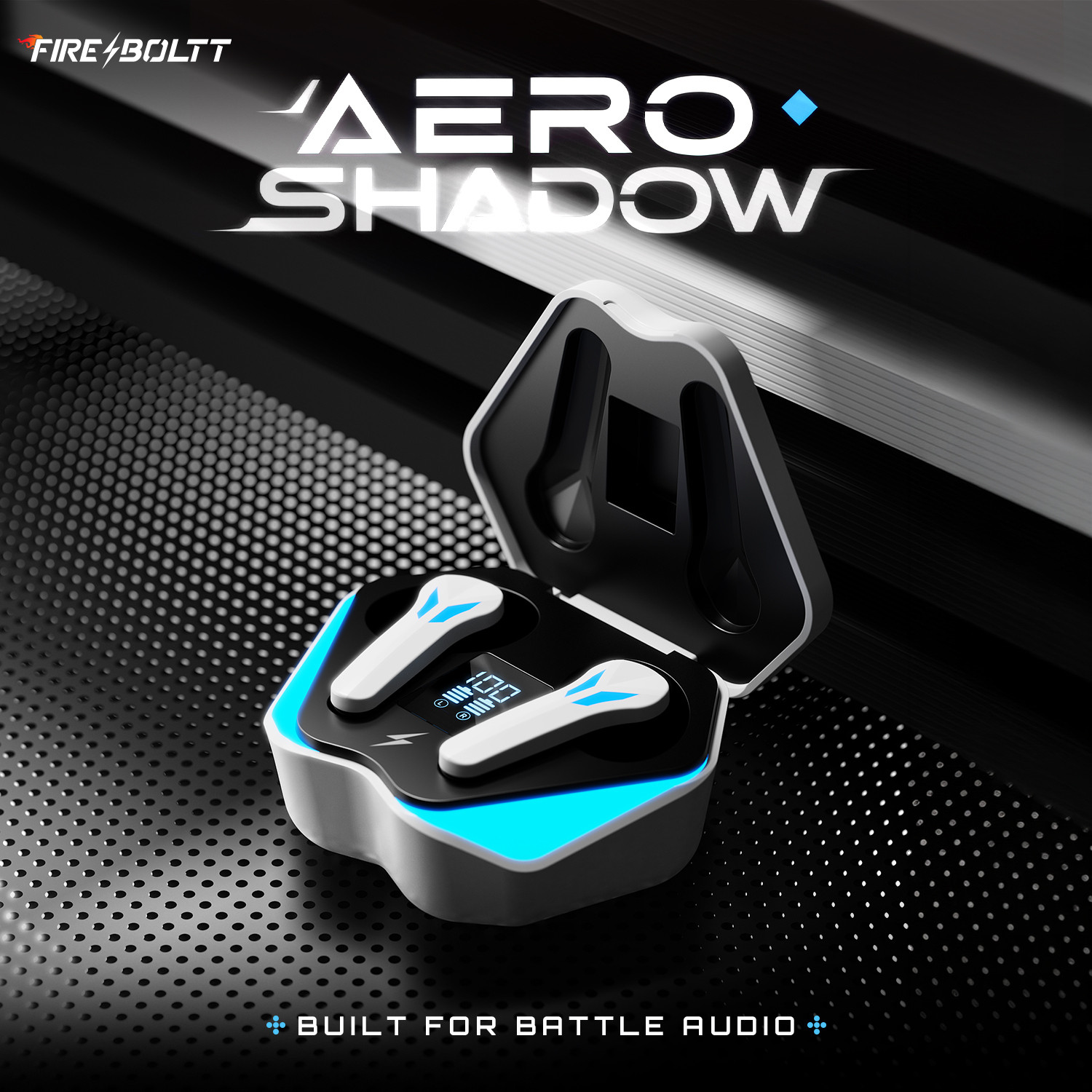 Image of Fire-Boltt Aero Shadow TWS Earbuds, RGB Lights Custom EQ Profile 50H Playtime Quad Mic ENC Bluetooth