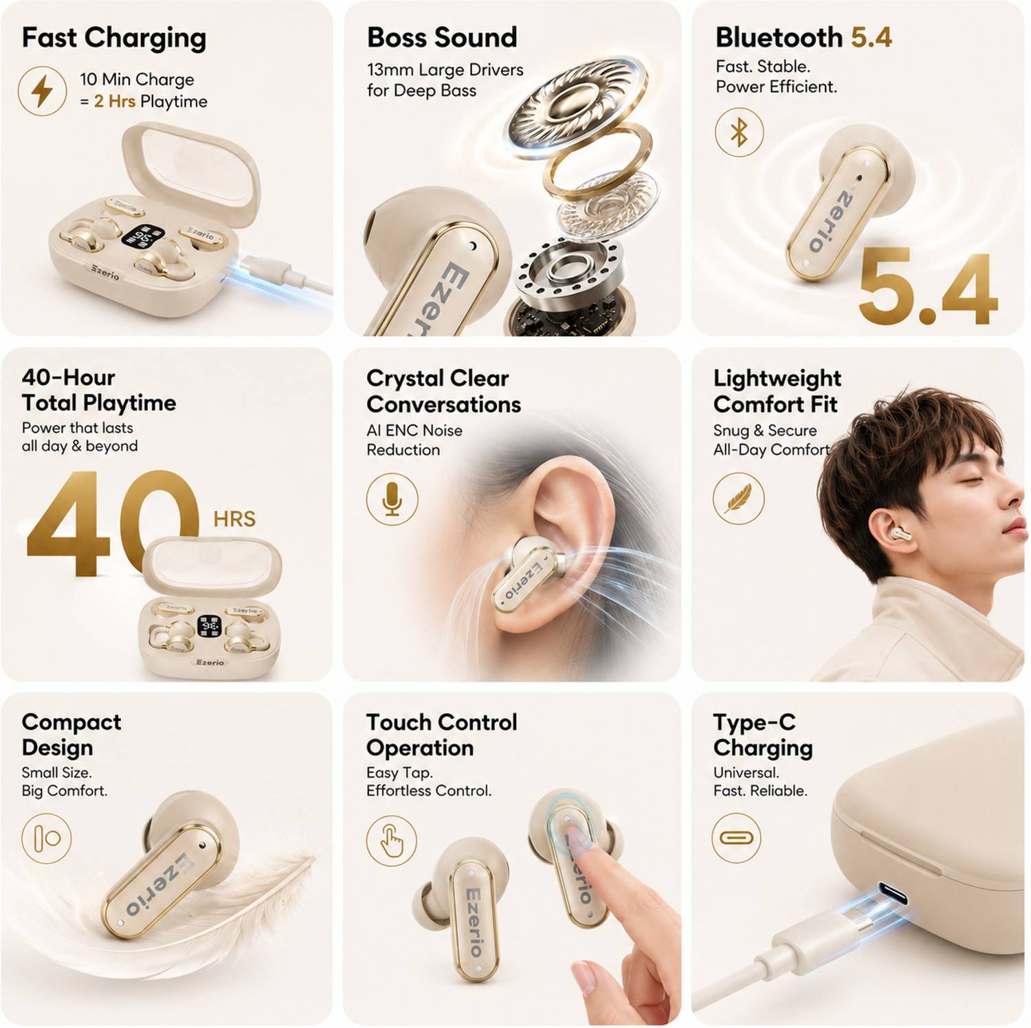 Ezerio Q10 TWS Wireless Earbuds - Image 2