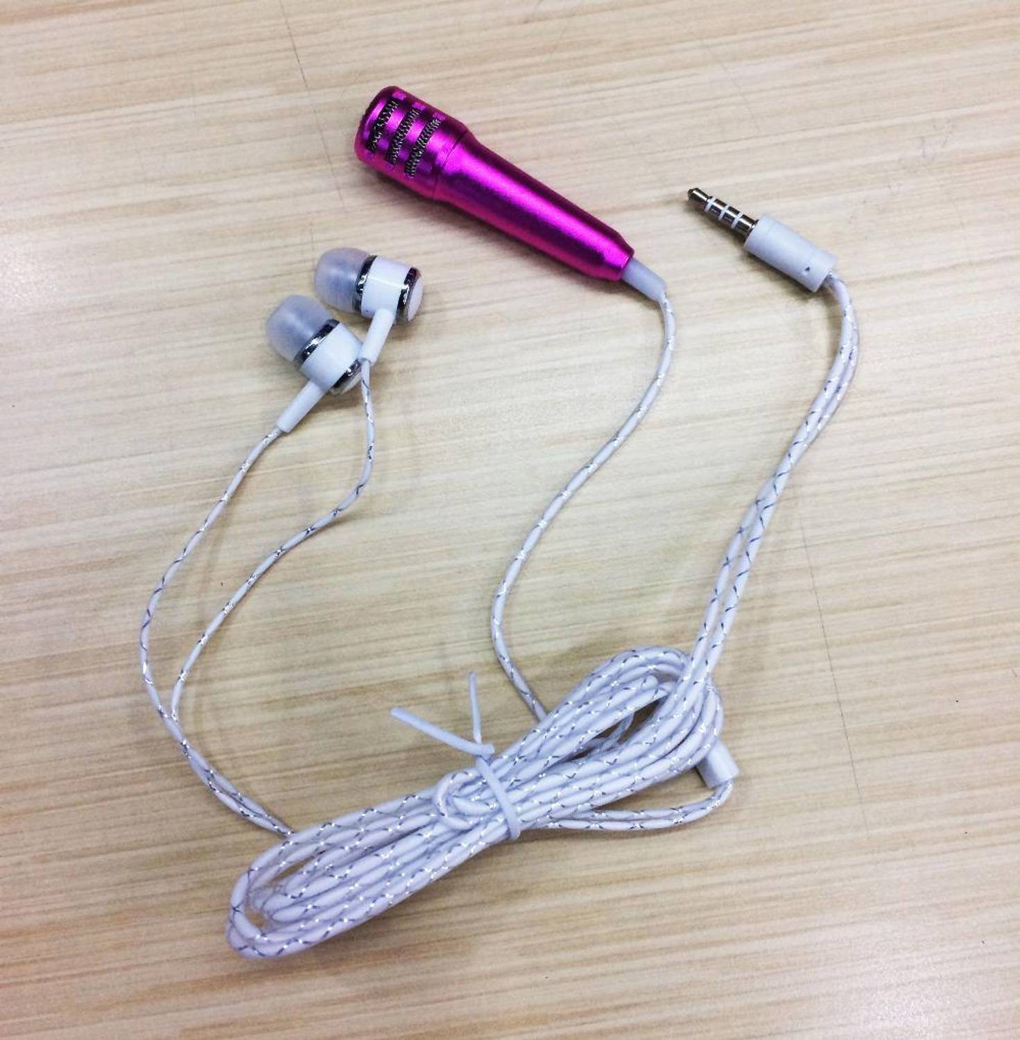 TECHEL Mini Microphone Mic with Earphone HUW5 Wired Headset (Mult