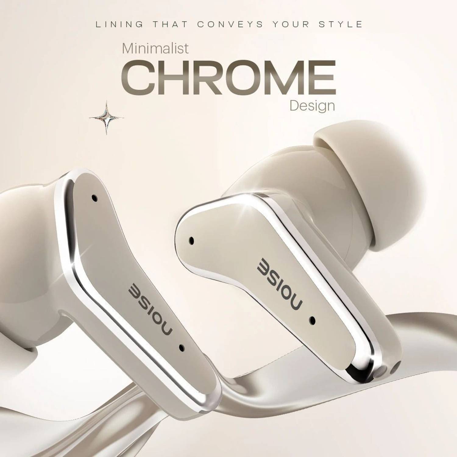Noise Buds VS102 Elite Bluetooth Earbuds, Silver - Image 3