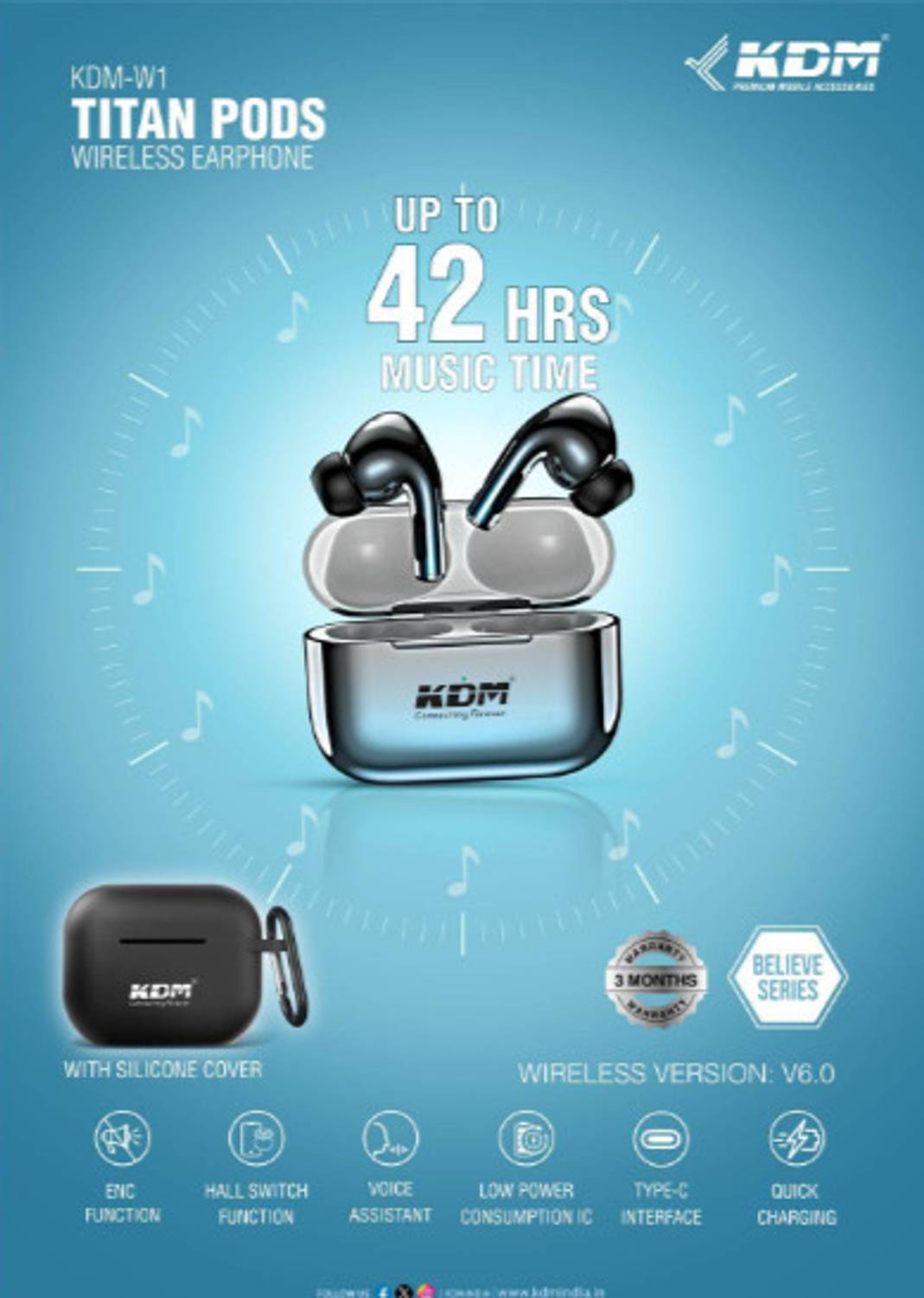 KDM W1 Titanpods Bluetooth - Image 2