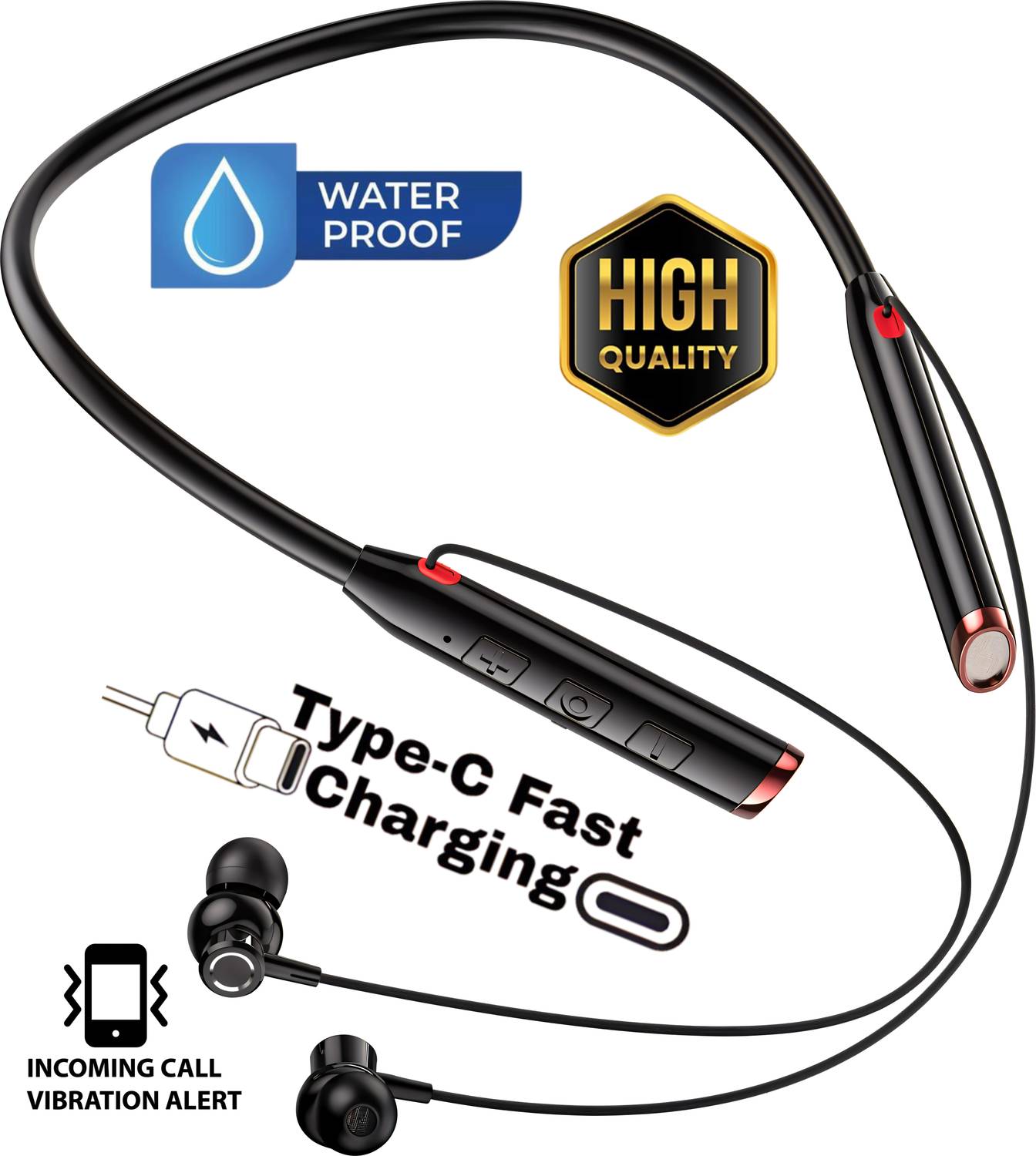 GREE MATT N80 Vibration Alert 48 Hours Playtime Cancellation Waterproof Neckband B17 Bluetooth