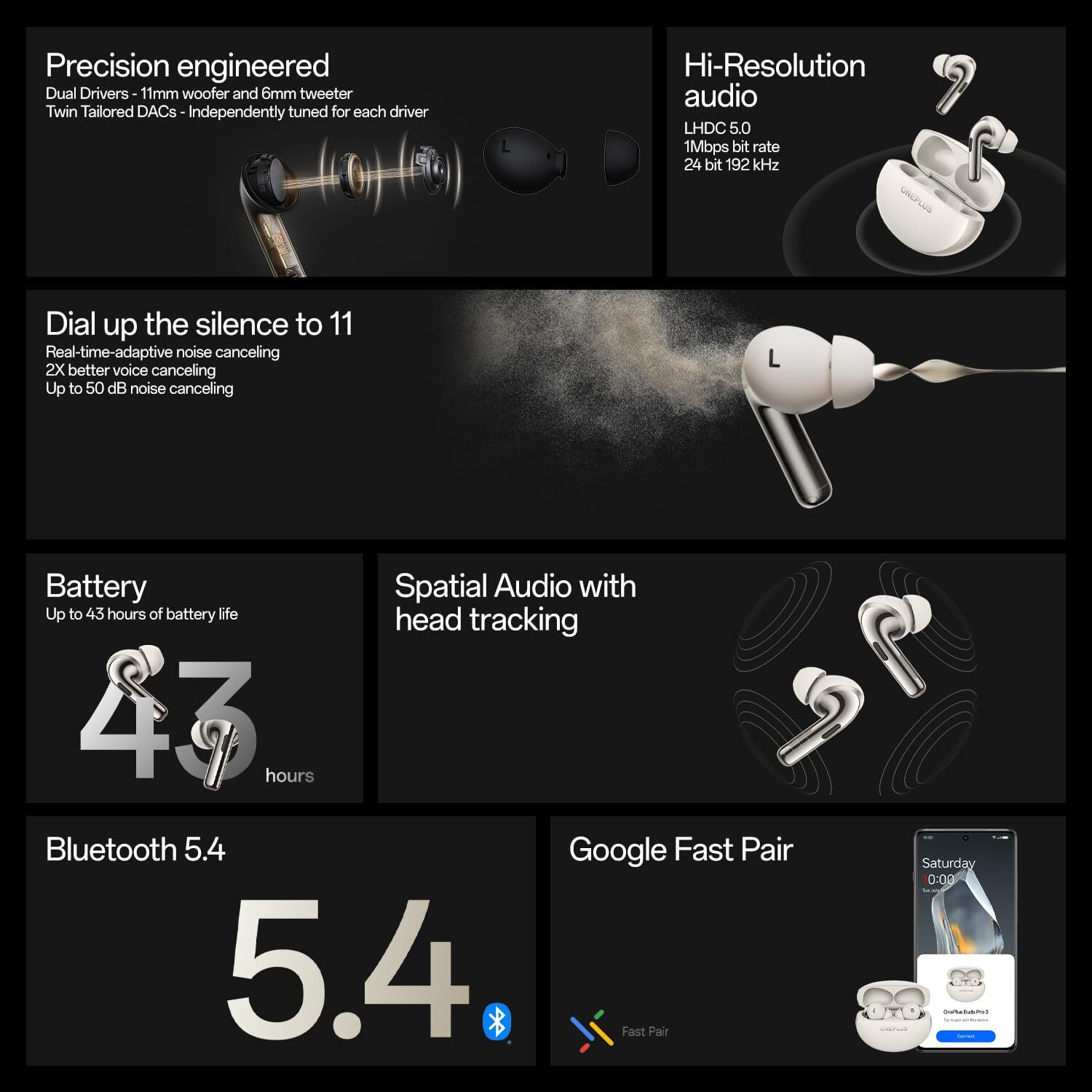 Image of EAGLESQUAD On Plus Buds Pro 3 True Wireless In-Ear Buds Bluetooth Headset M504 Bluetooth Headset (Black, True Wireless)