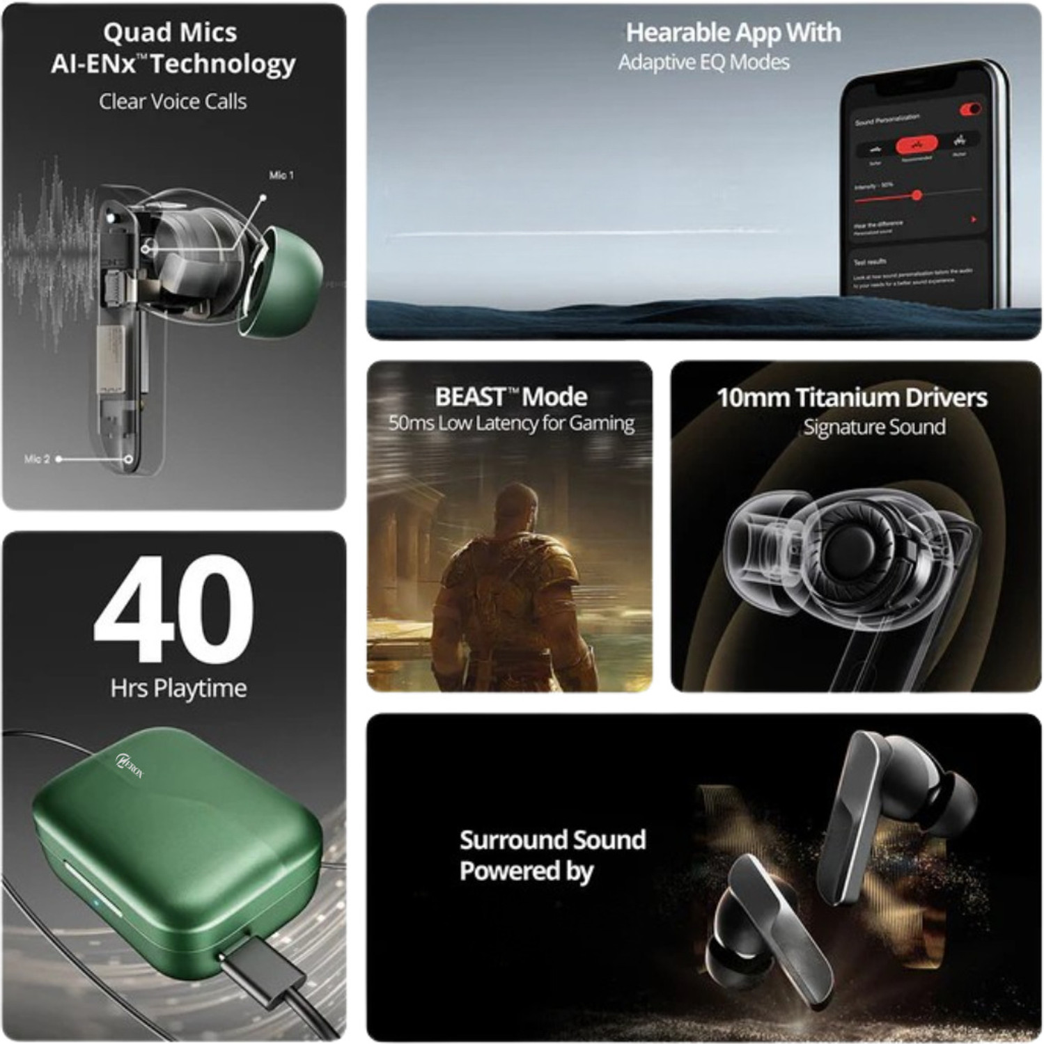 Image of WEROX NB-024- TWS In-Ear AirBud Wireless Earphone Stereo Bass 800mAh Battery Charger Bluetooth Gaming