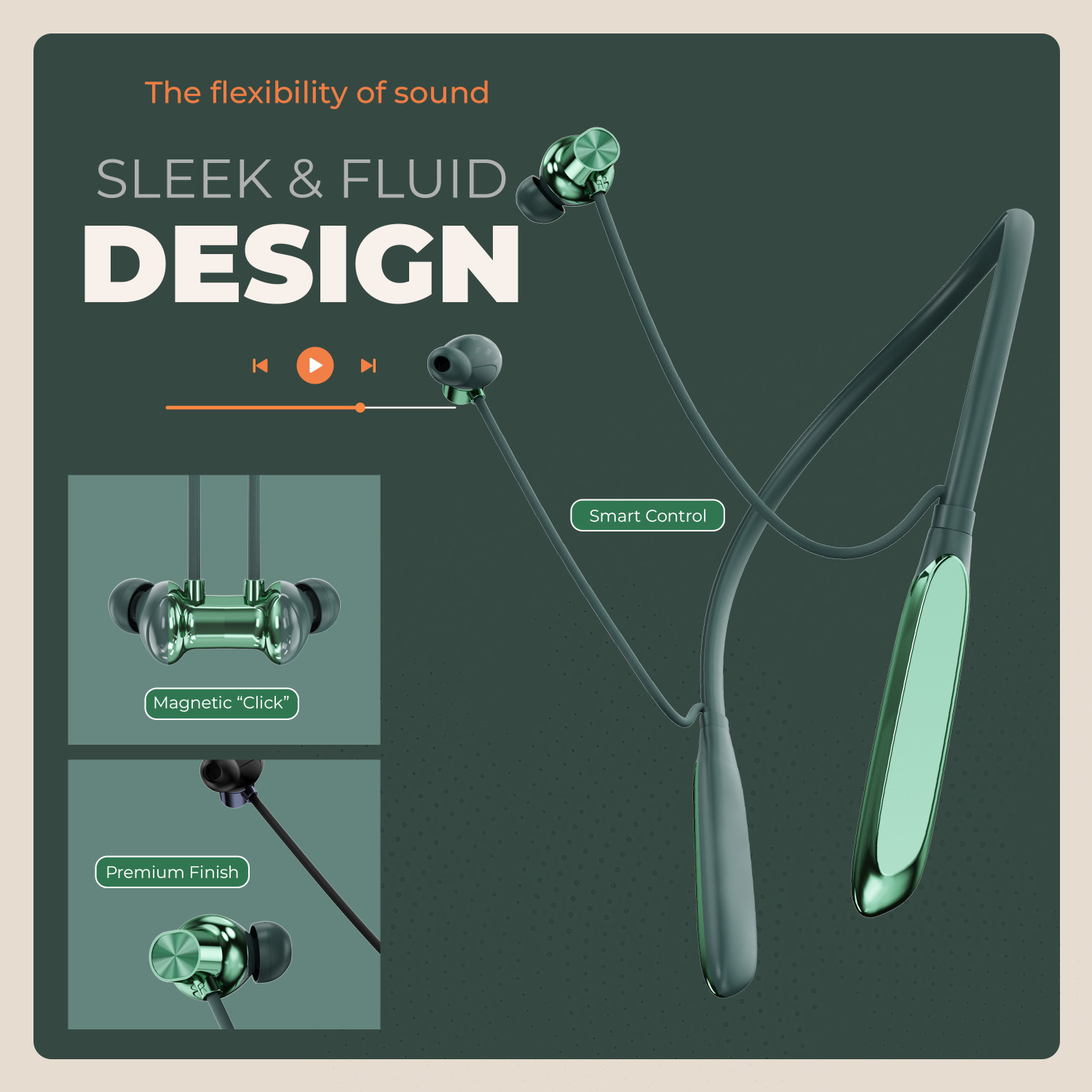 Image of BiBon FANTASY - MAGNETIC POWER OFF /ON 48Hr Playtime Headphone Neckband-1 Bluetooth