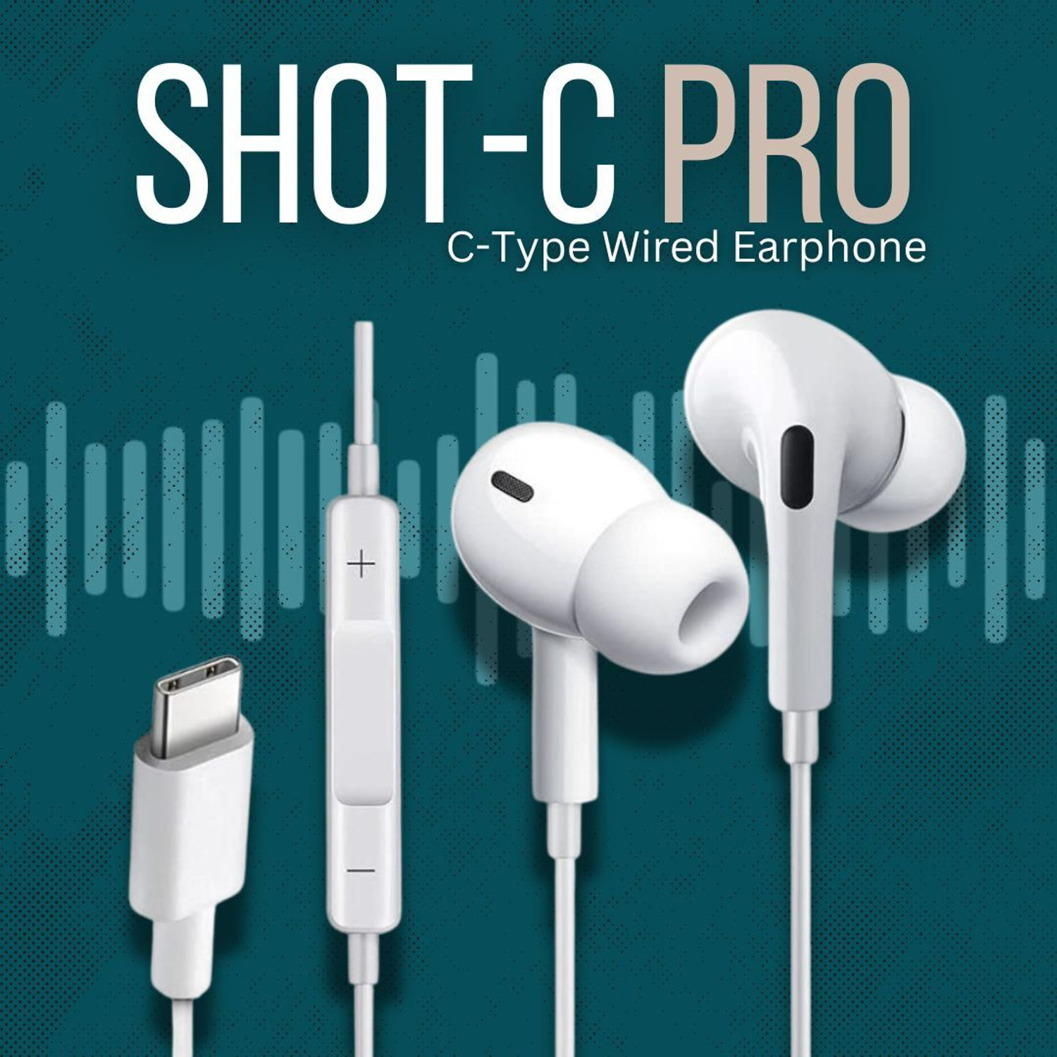 Image of GEARZTOUCH Shot-C PRO Type C in-Line Volume Controller Earphone For All Android & iOS Wired