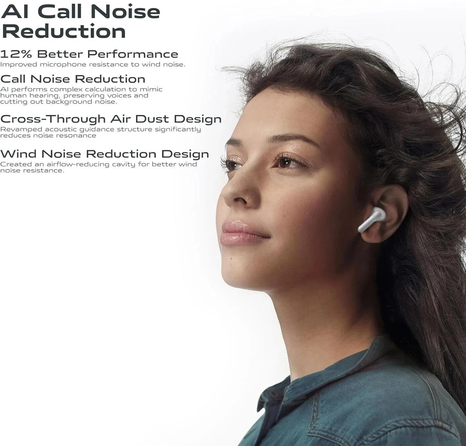Image of vivo TWS 3e Wireless Earbuds | 42 Hours Backup | Noise Cancelling | Bright White Bluetooth