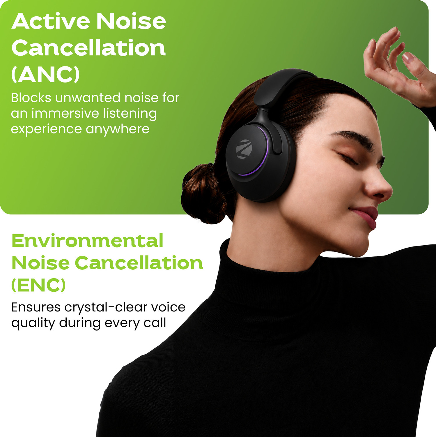 Image of ZEBRONICS Zeb-Envy Pro (Black) Bluetooth
