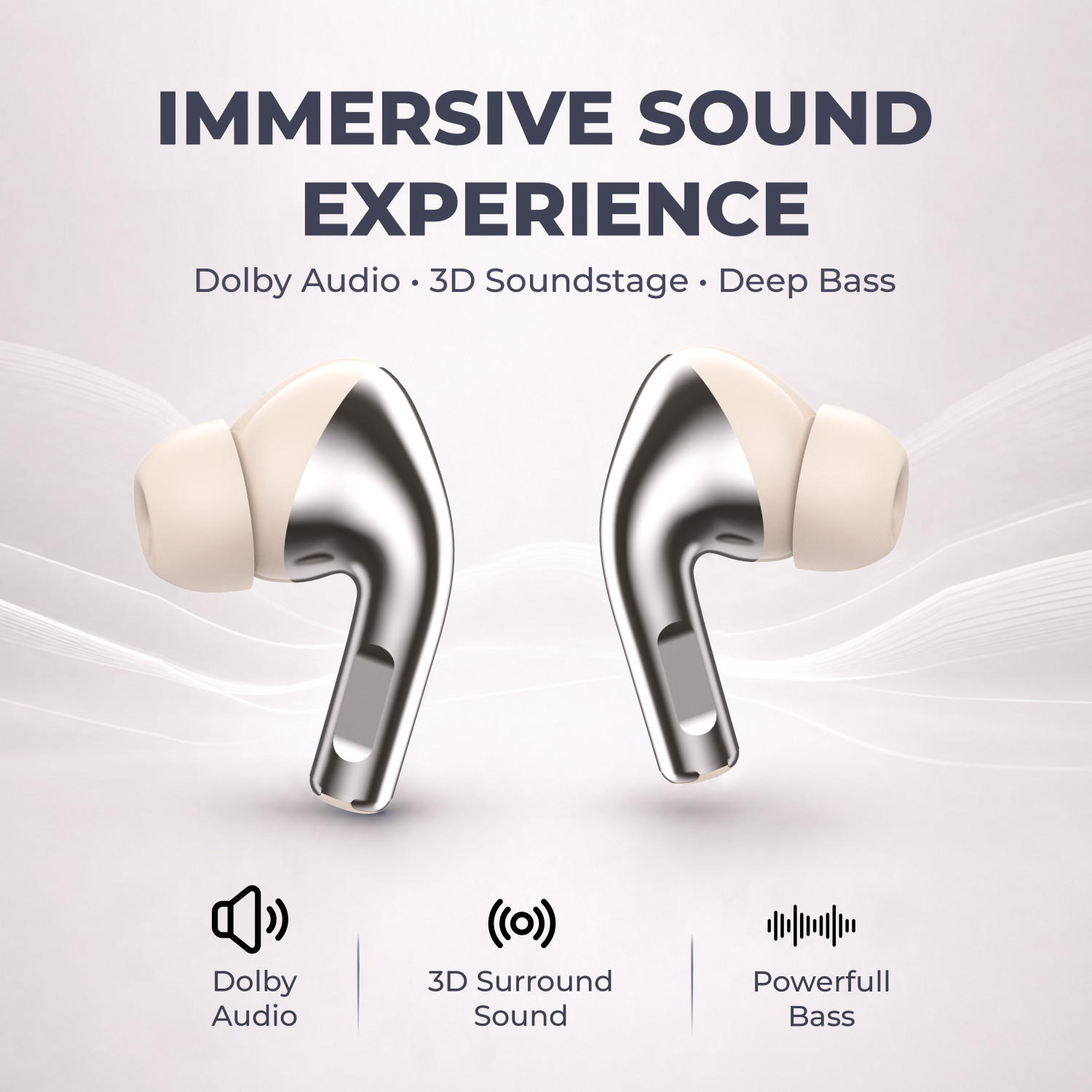 Image of snowbudy Nord 4Pro True Wireless Earbuds with Dual Mic & AI Crystal Clear Call-9 Bluetooth Gaming
