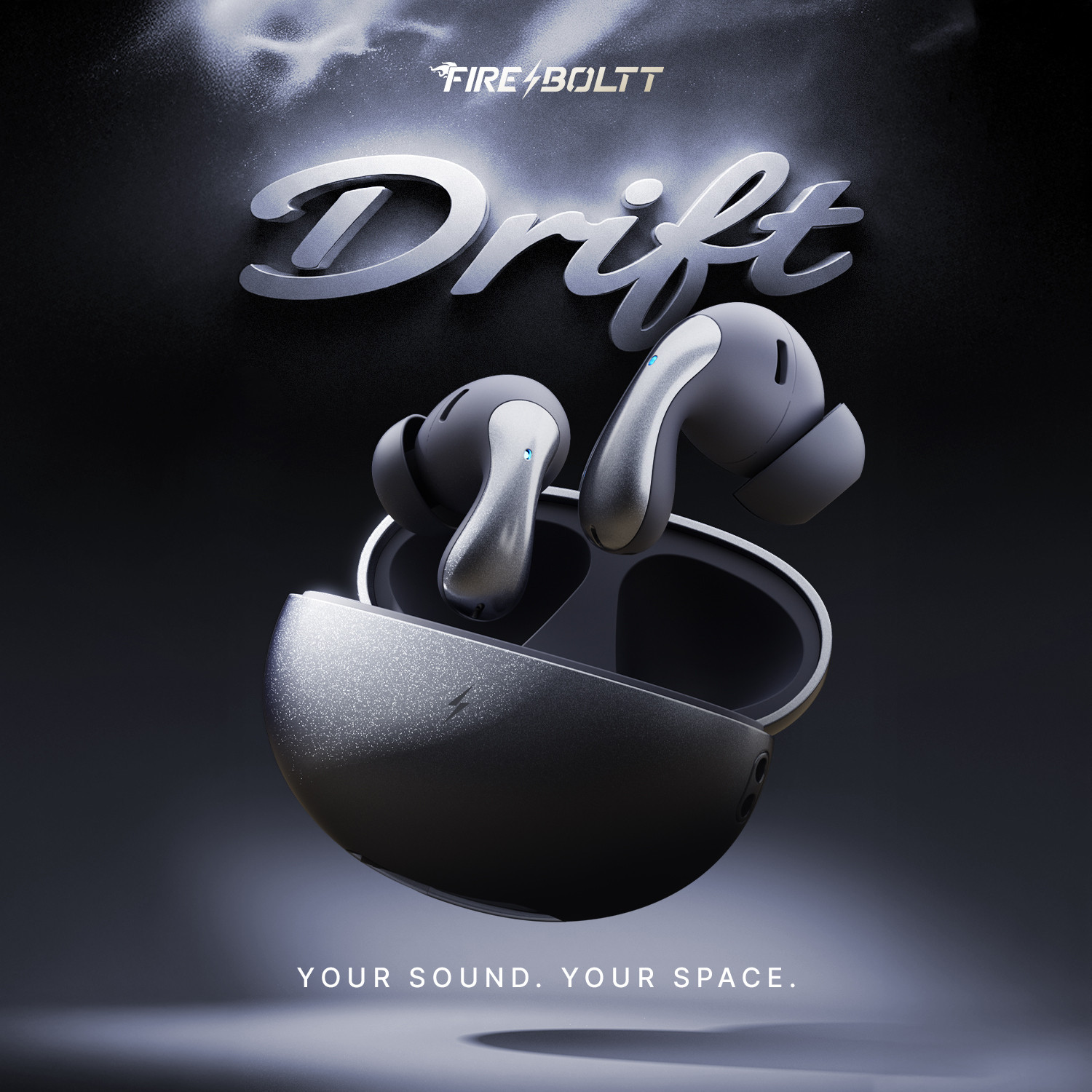 Image of Fire-Boltt Aero Drift TWS Earbuds, Custom EQ Profiles 50H Battery Display Case Quad Mic ENC Bluetooth