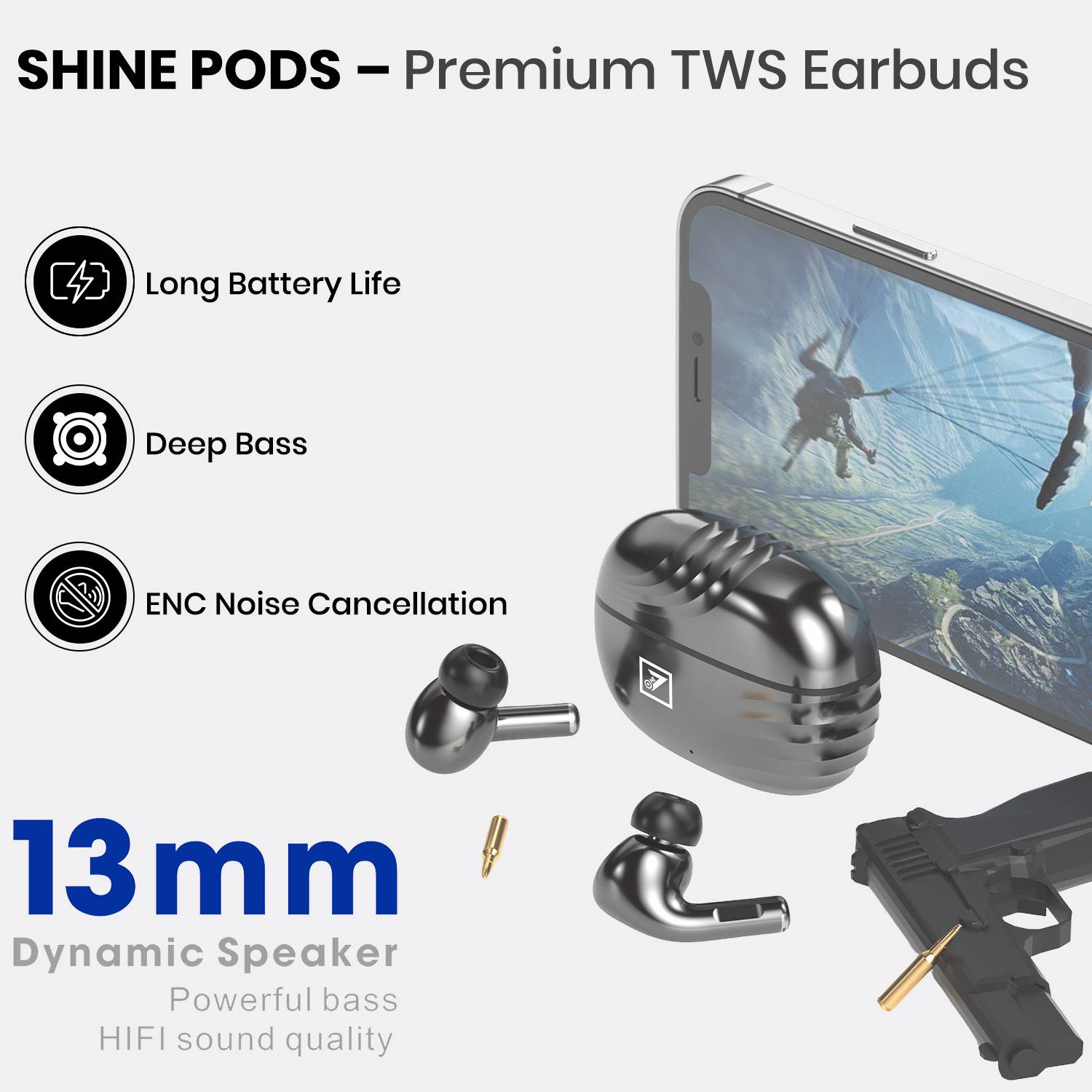 ONE 7 Wireless Bluetooth Earbuds 36H Playtime - Image 2