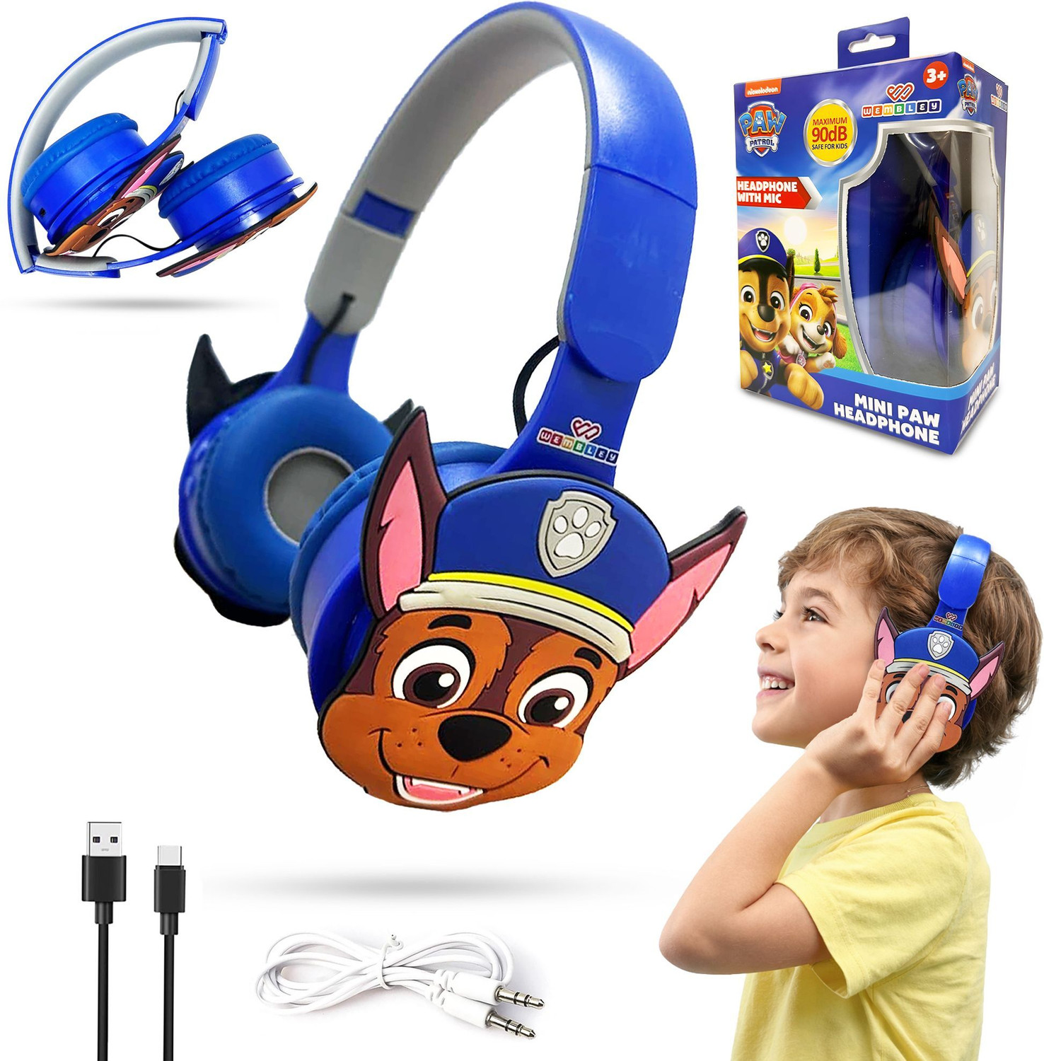Image of Wembley Paw Patrol Themed Wireless Headphone for Kids Bluetooth & Wired Gaming