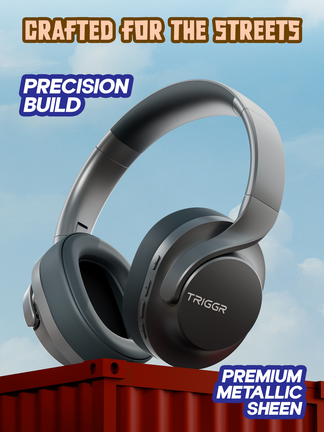 Image of TRIGGR Punkheadz Z2 with 50H Battery, Dual Pairing, 40mm Drivers, ENC, Aux Port, v5.4 Bluetooth