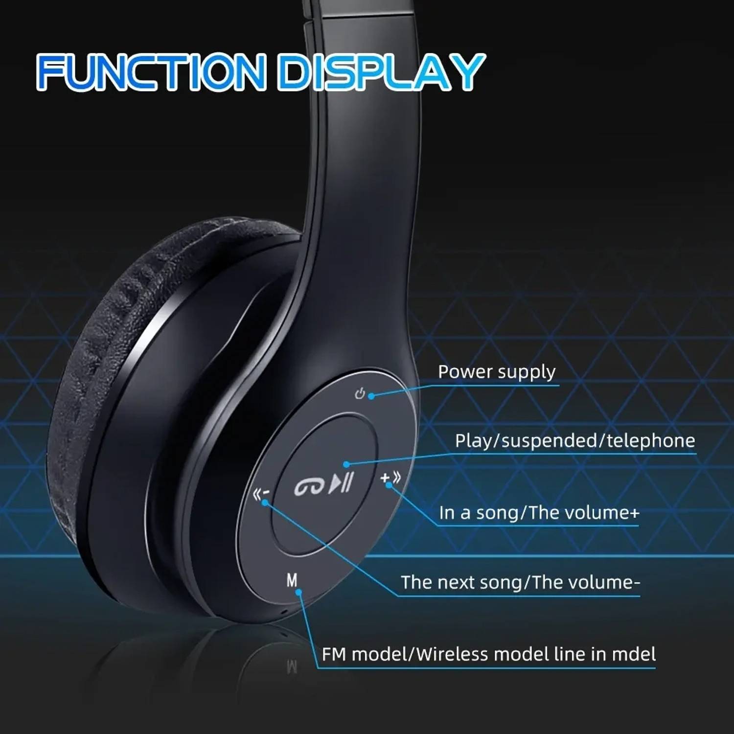 WORFOX Hi-Fi Stereo Wireless Bluetooth Headphones - Image 3