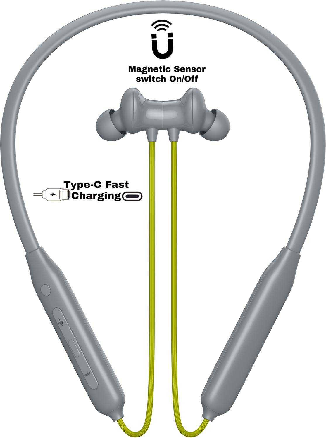 GREE MATT Z2 - POWER OFF/ON 40Hr Playtime Headphone Neckband B Bluetooth