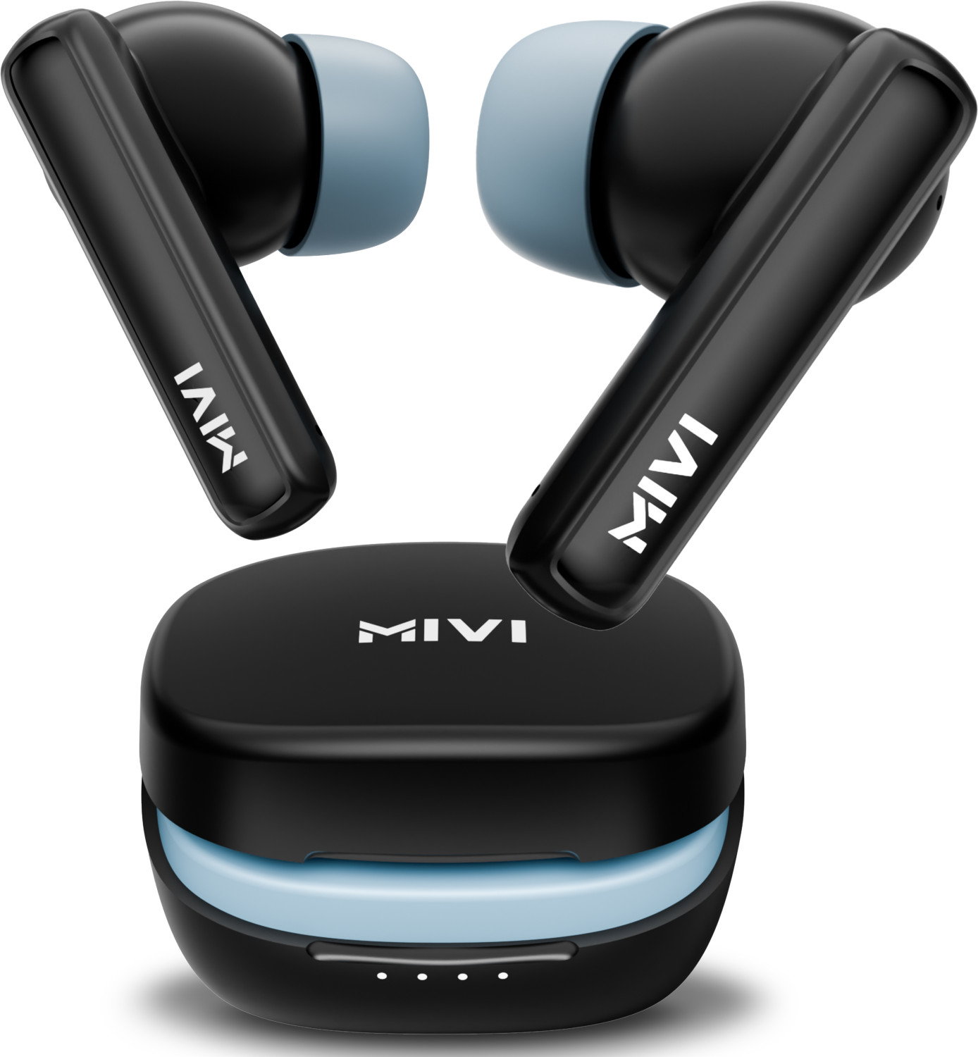 Image of Mivi Mivi DuoPods Oris Bluetooth Headset, 60 Hours Battery Life, AI ENC, Matte Black Bluetooth
