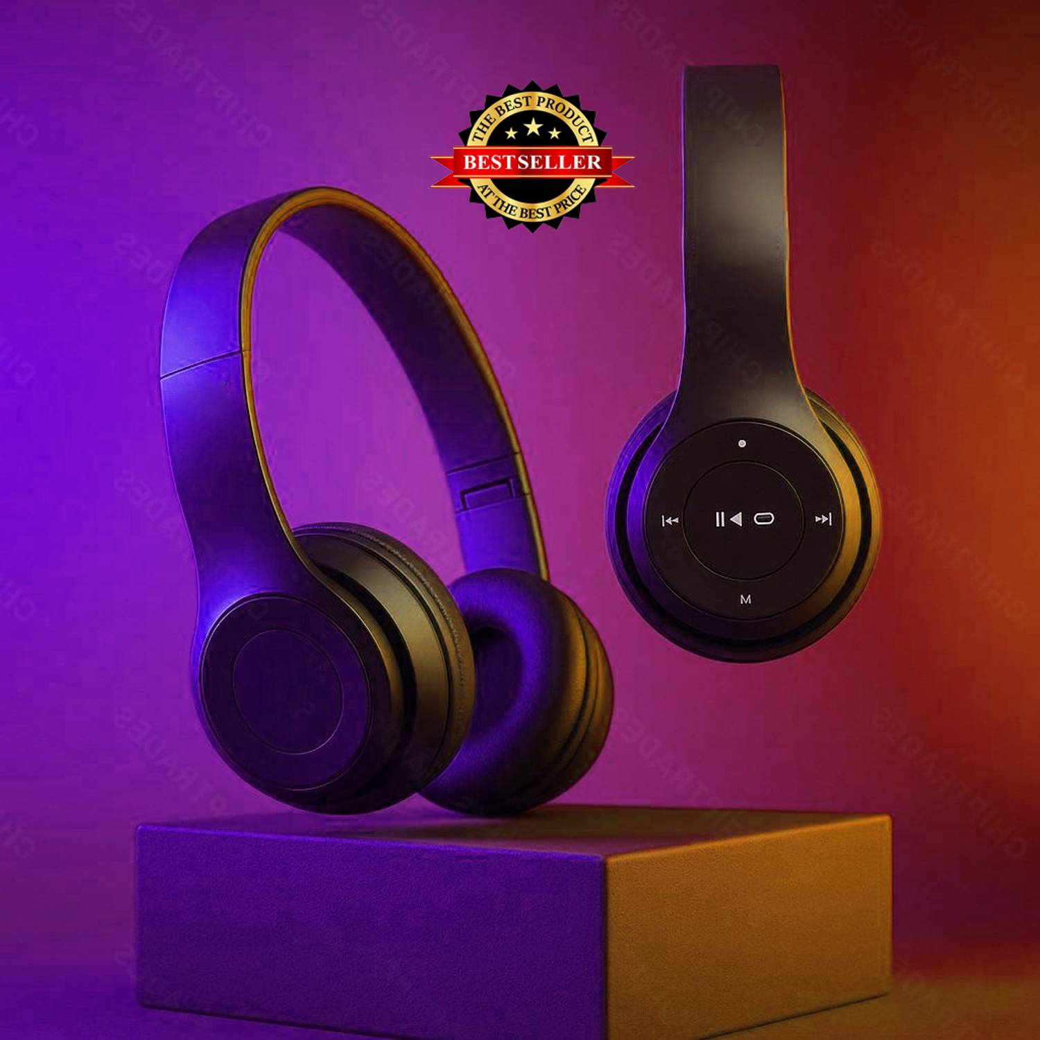 BAGATELLE Thunder Beat Wireless Foldable Over-Ear Headphones with