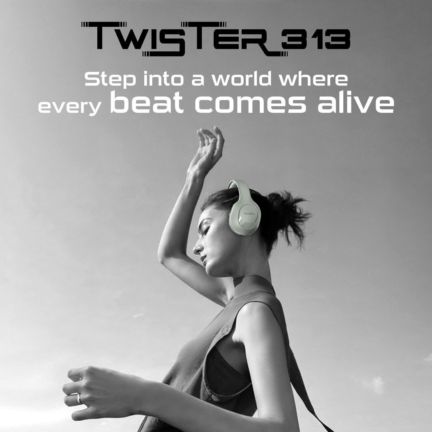 Image of ACwO TwISTER 313 with 40mm Drivers, AI-ENC, Dual Device Connectivity Bluetooth & Wired