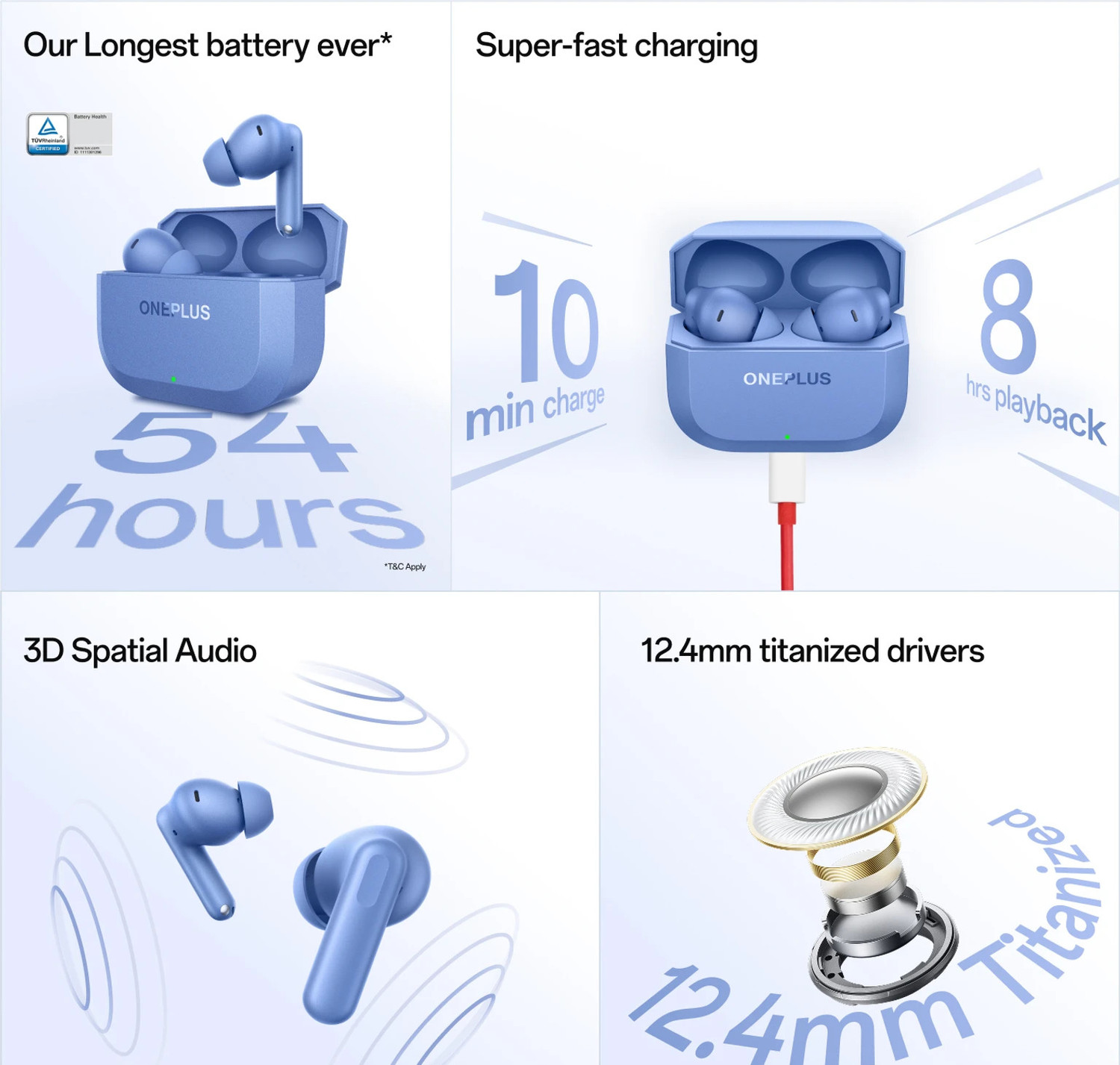Image of XVEP OnePlus Nord Buds 3r TWS Earbud, 10min charge for 8hr Music, 3D Audio Bluetooth Gaming
