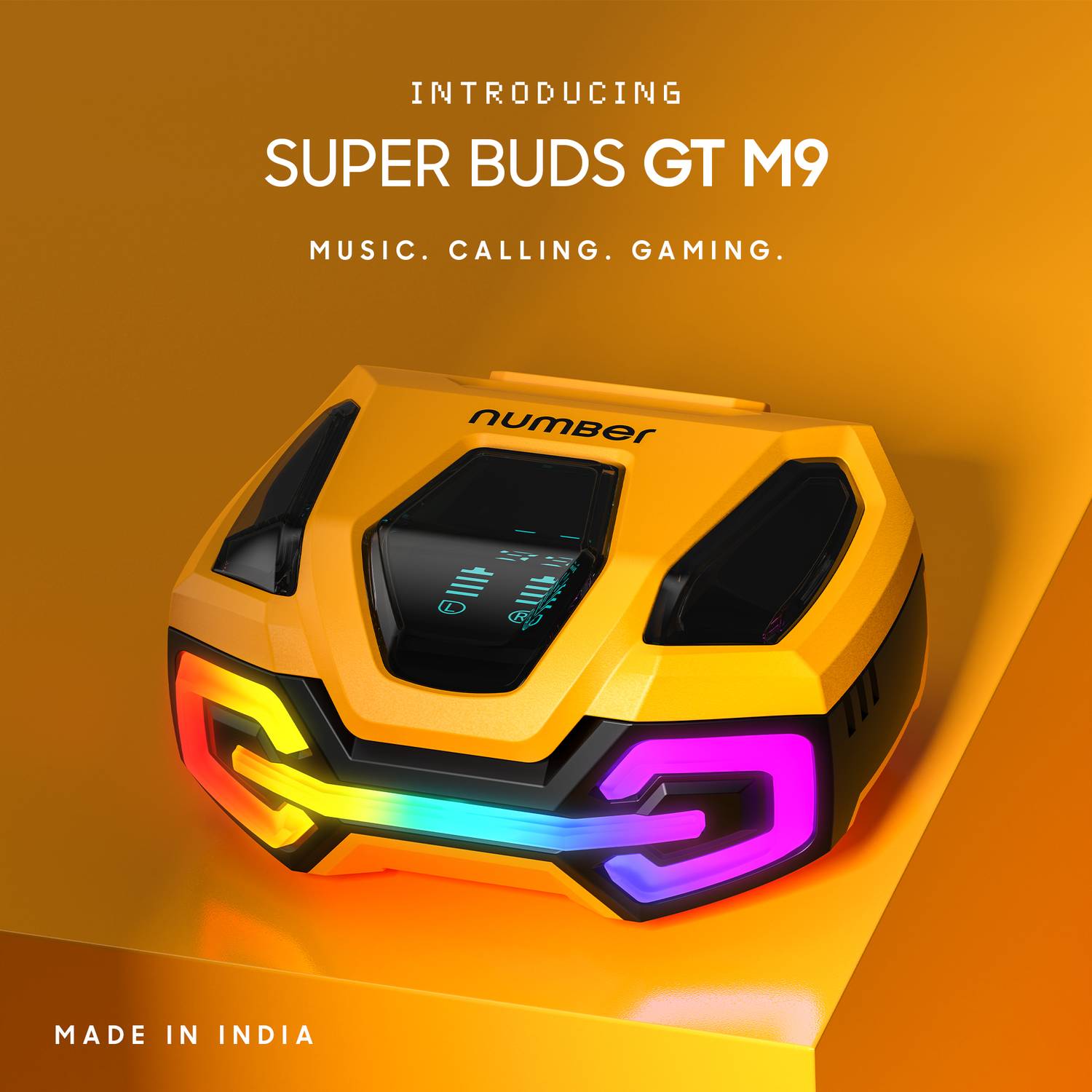 Number Super Buds GT M9 Gaming TWS Earbuds, 60Hr Playback, ANC, 4