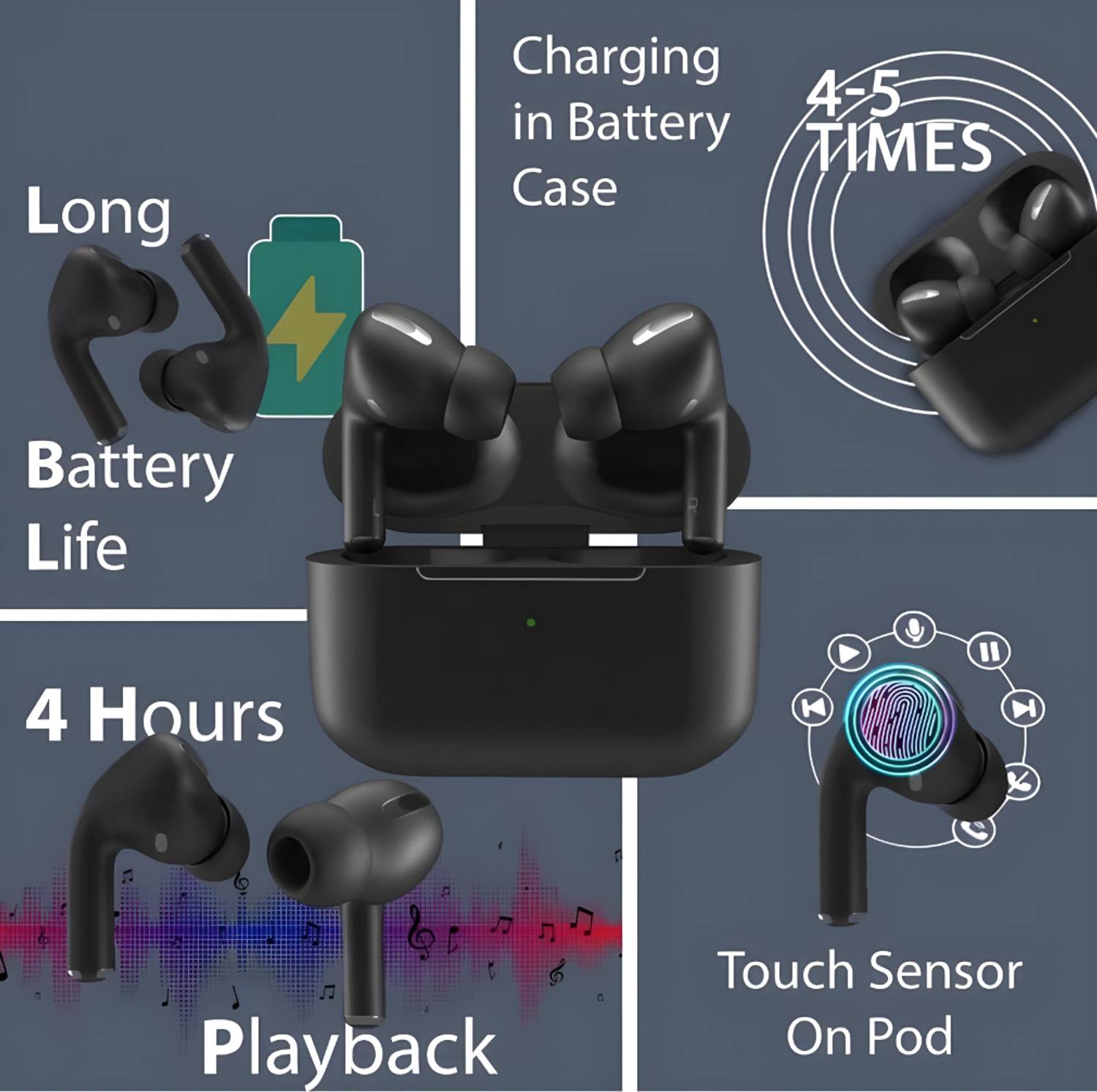 house of common Bluetooth Gaming Earbuds Blue - Image 5