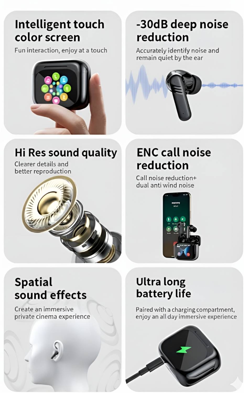 VEHOP LX50 Touch Screen Earbuds TWS - Image 5