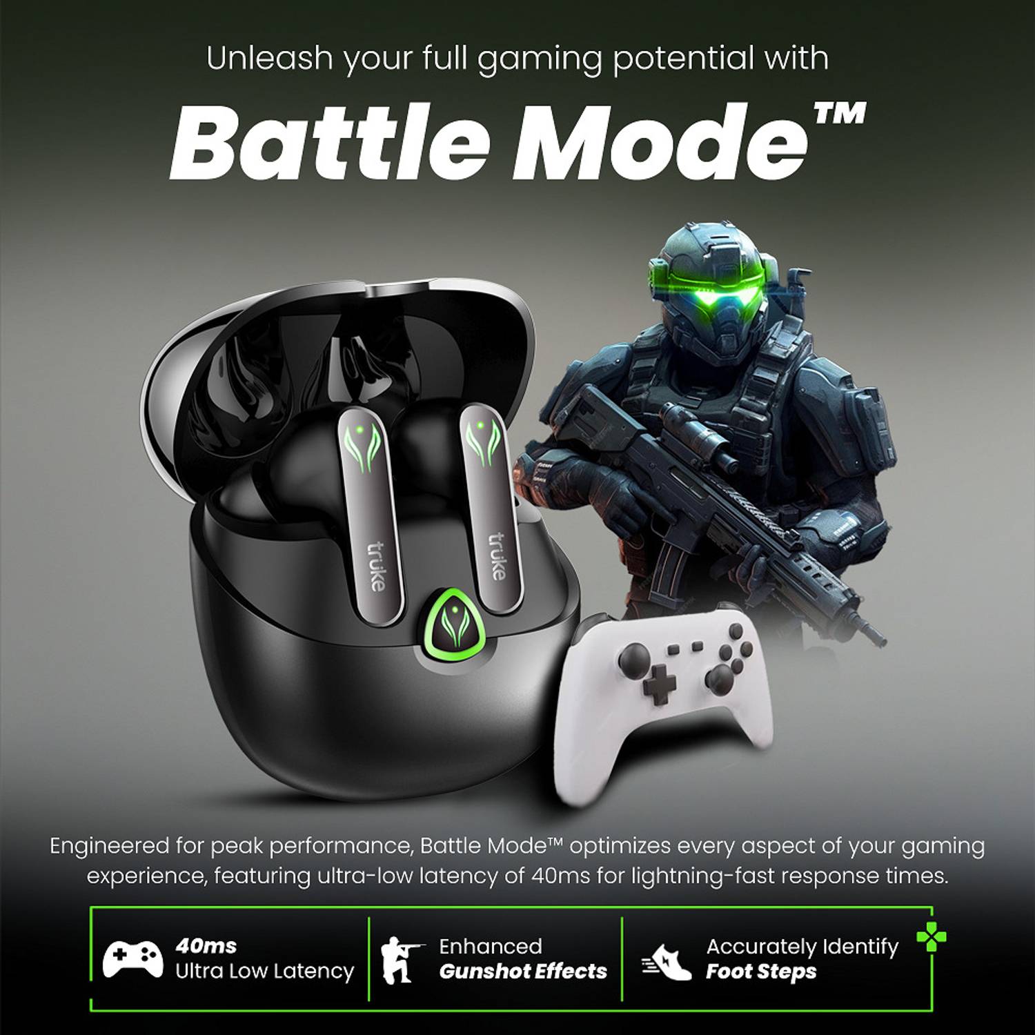 truke BTG Ultra Bluetooth Gaming Earbuds - Image 4
