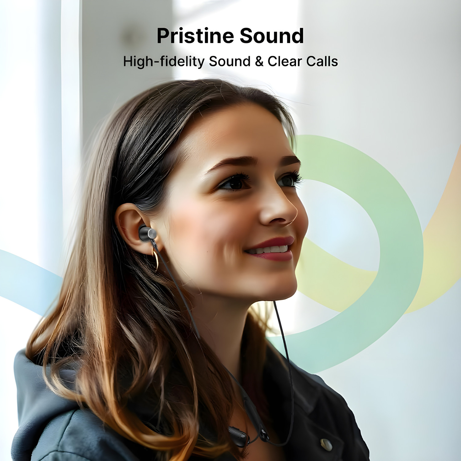 Image of house of common Neckband with Wireless Fast Charge, 59 Hrs Battery Life, Earphones with mic RSQ Bluetooth & Wired