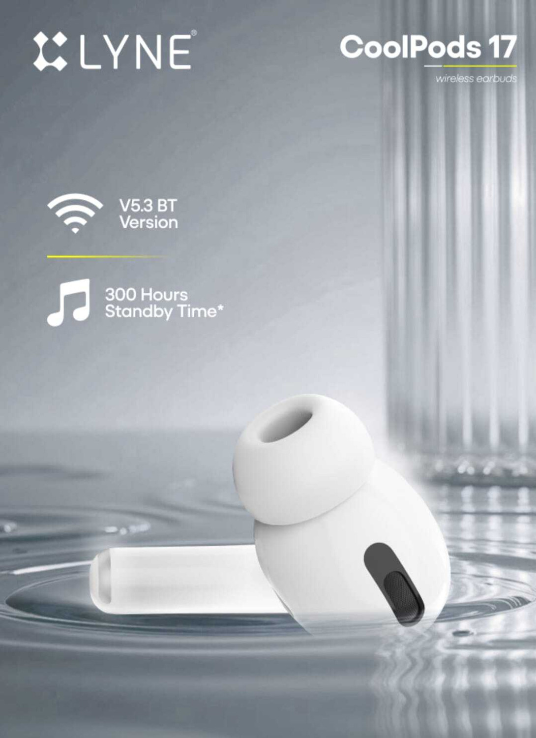 Image of LYNE Coolpods 17 True Wireless Earbuds, 300Hrs Standbt Time , ENC With Silicon Case Bluetooth