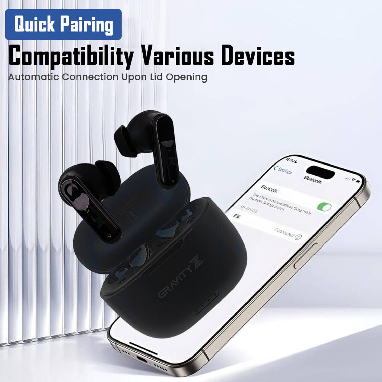 GRAVITY ZX Wireless Earbuds with ENC Mic, 40H Playtime, Fast