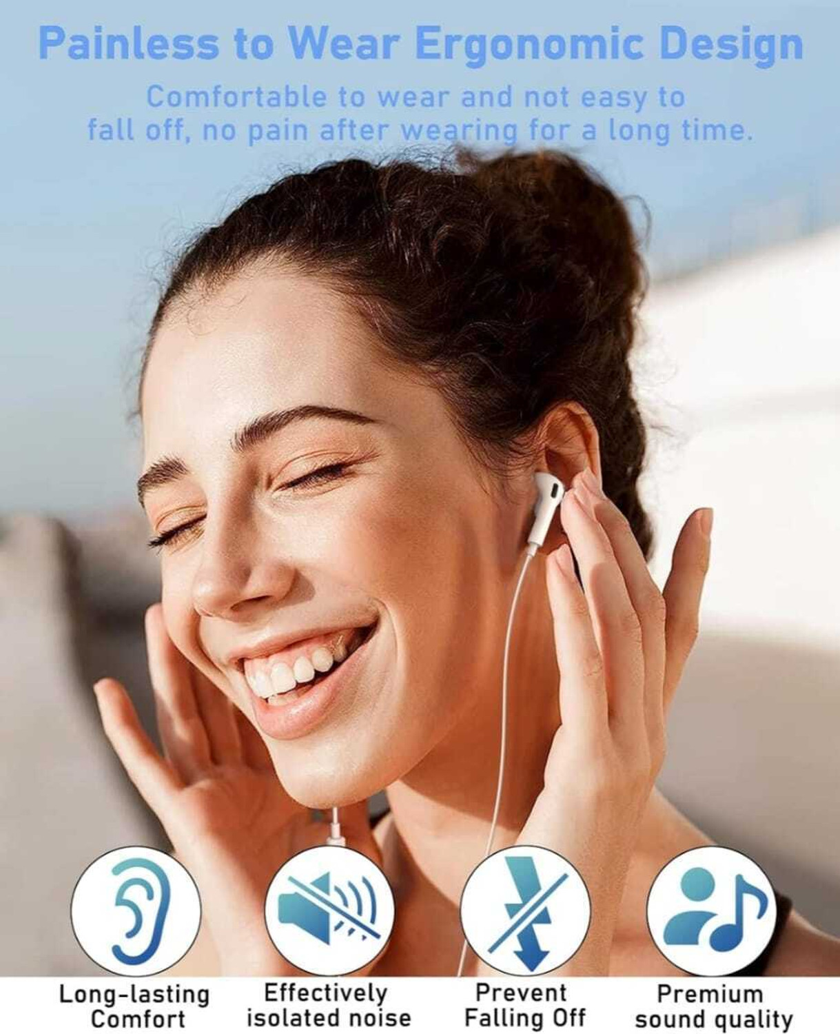 Image of Bxeno Earphones Wired Headset (White, In the Ear)