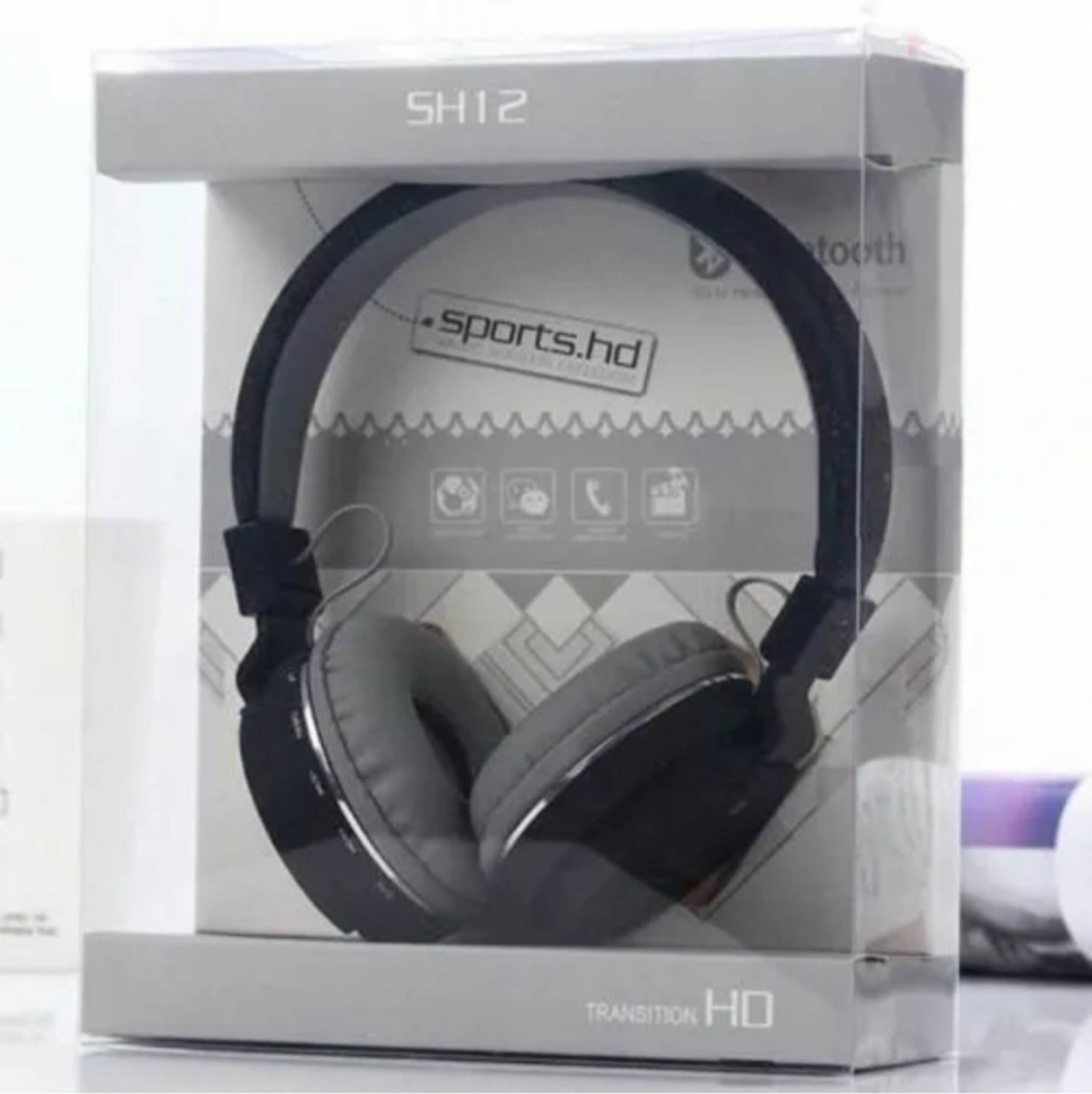 YAROH 9v_SH12 Wireless Headphones with Bluetooth, Built-in Microphone, SD Card Slot Bluetooth