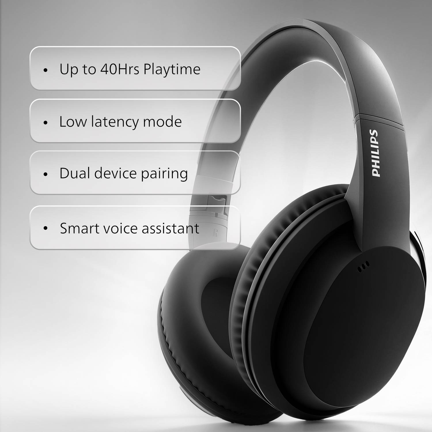 PHILIPS TAH4050-BK Bluetooth & Wired Headphones Black - Image 2