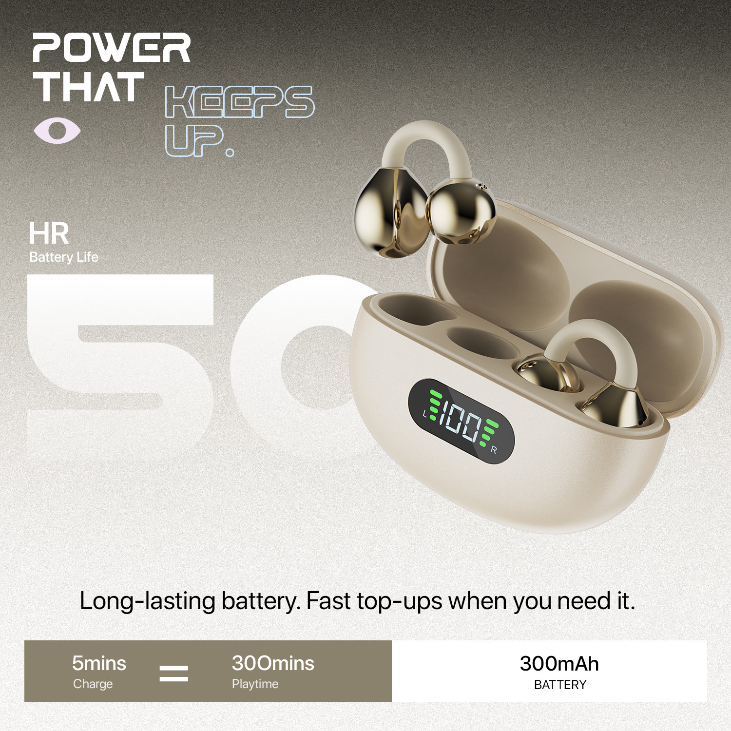Image of Fire-Boltt Aero Clip TWS Earclips Custom EQ Profile 50H Battery Quad Mic ENC BT 5.4 Bluetooth