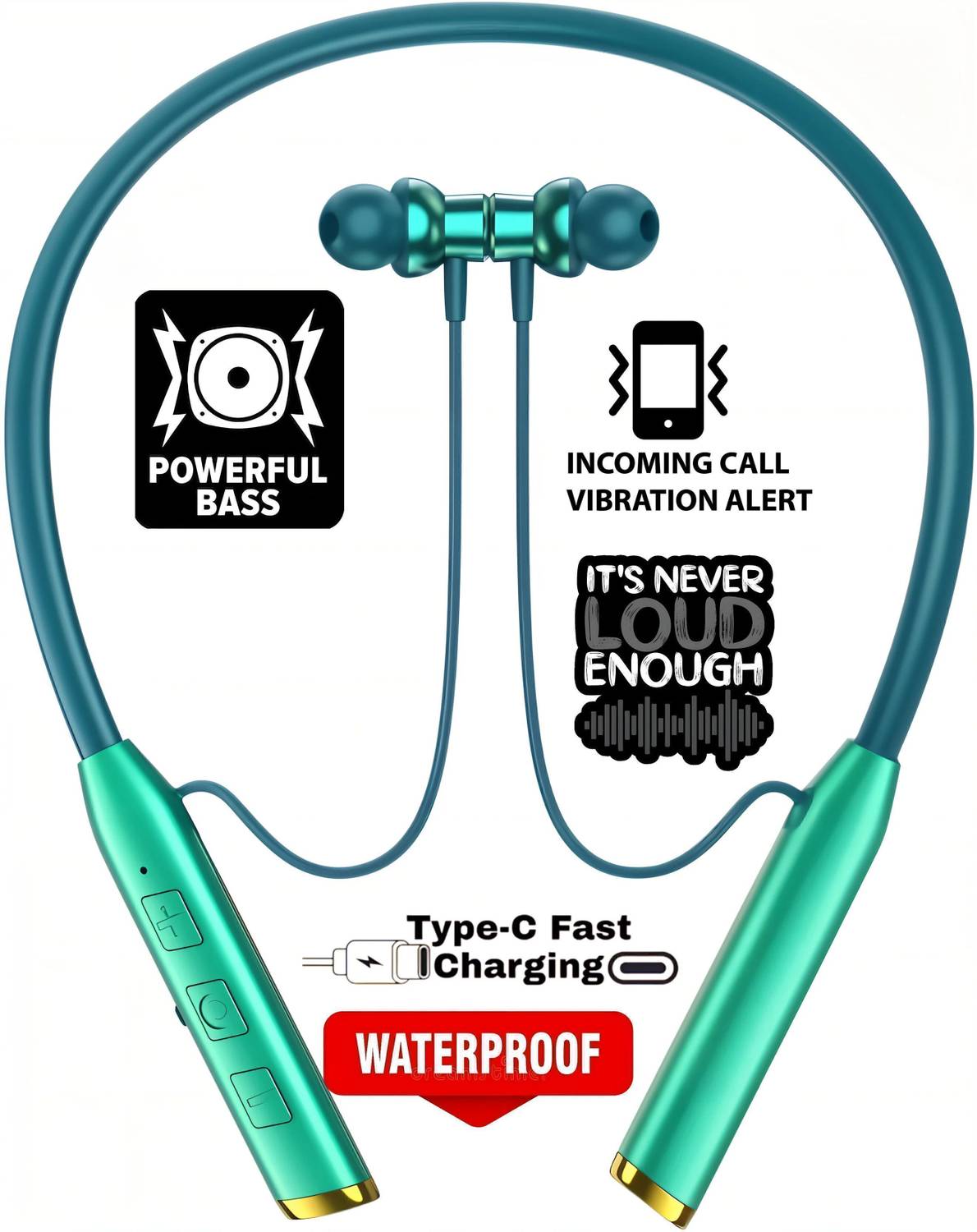 GREE MATT Vibration Alert, 48 Hours Playtime, Crystal Clear Sound, Stylish Neckband Bluetooth
