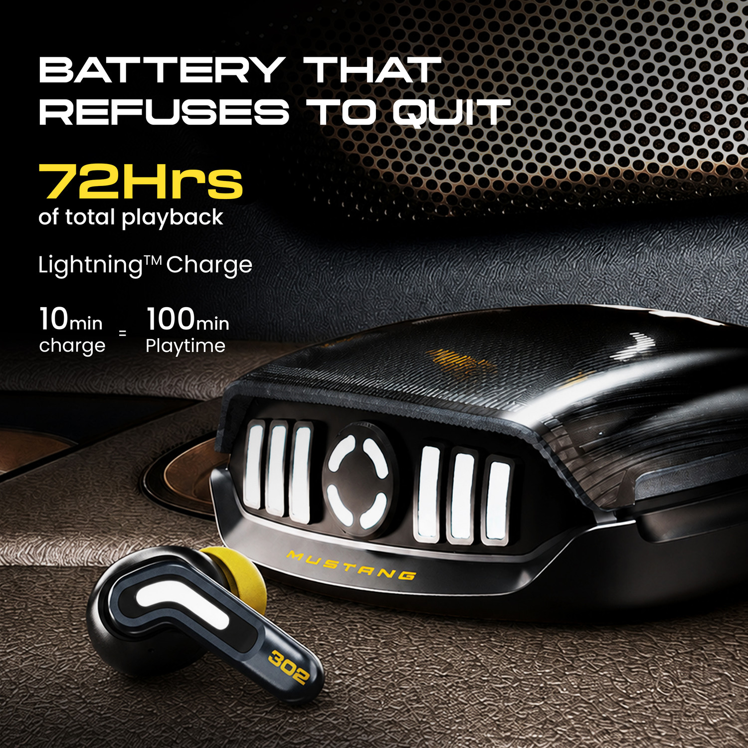 Image of GOBOULT Mustang Nitro with ANC, 72H Playtime, Quad Mic ENC, Dual Pairing, 13mm Drivers Bluetooth
