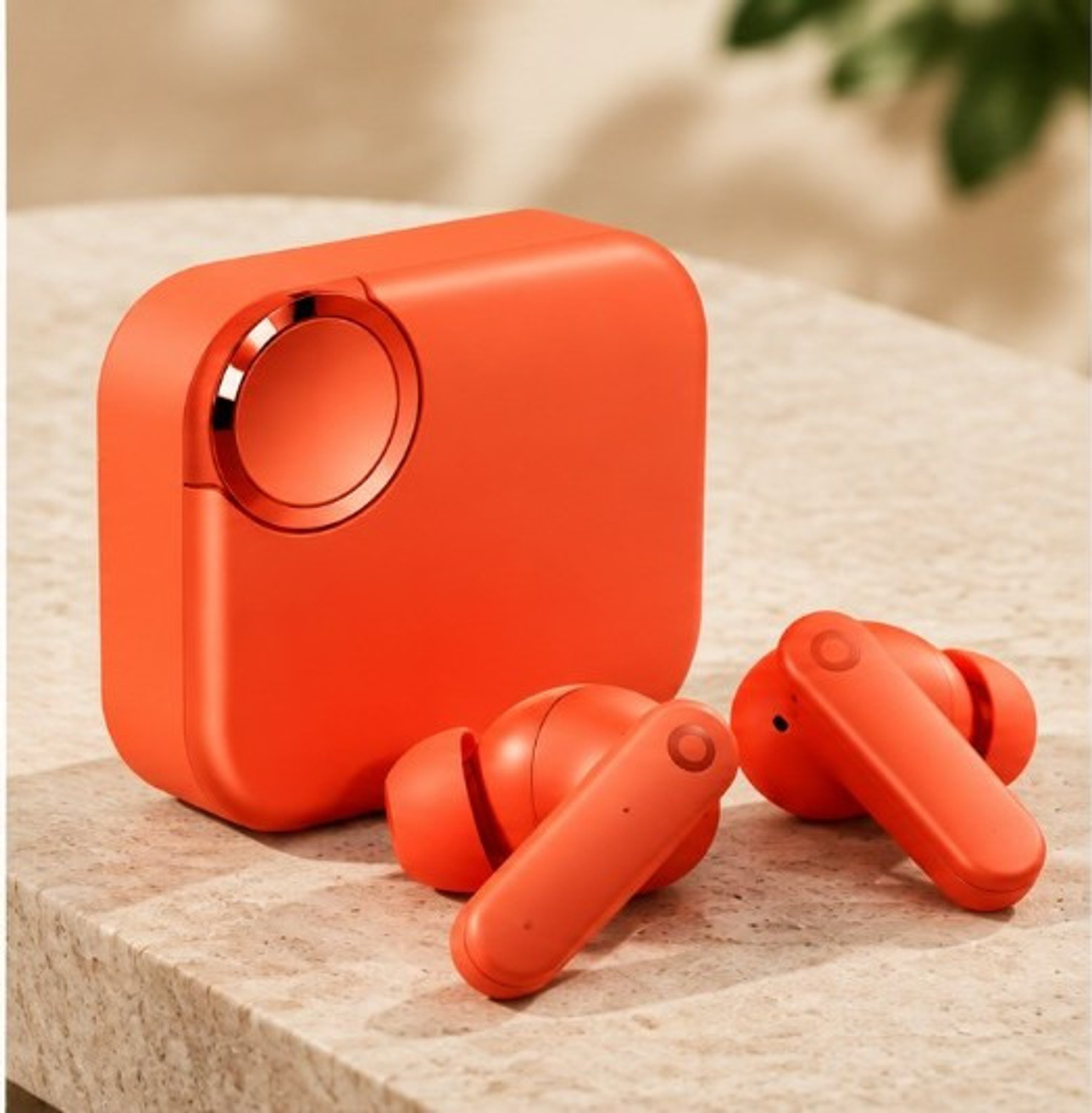 Image of DXONE ACCESSORIES DXONE TWS True Wireless Earbuds with Deep Bass |HD Mic |Touch Control Bluetooth Headset (Orange, True Wireless)
