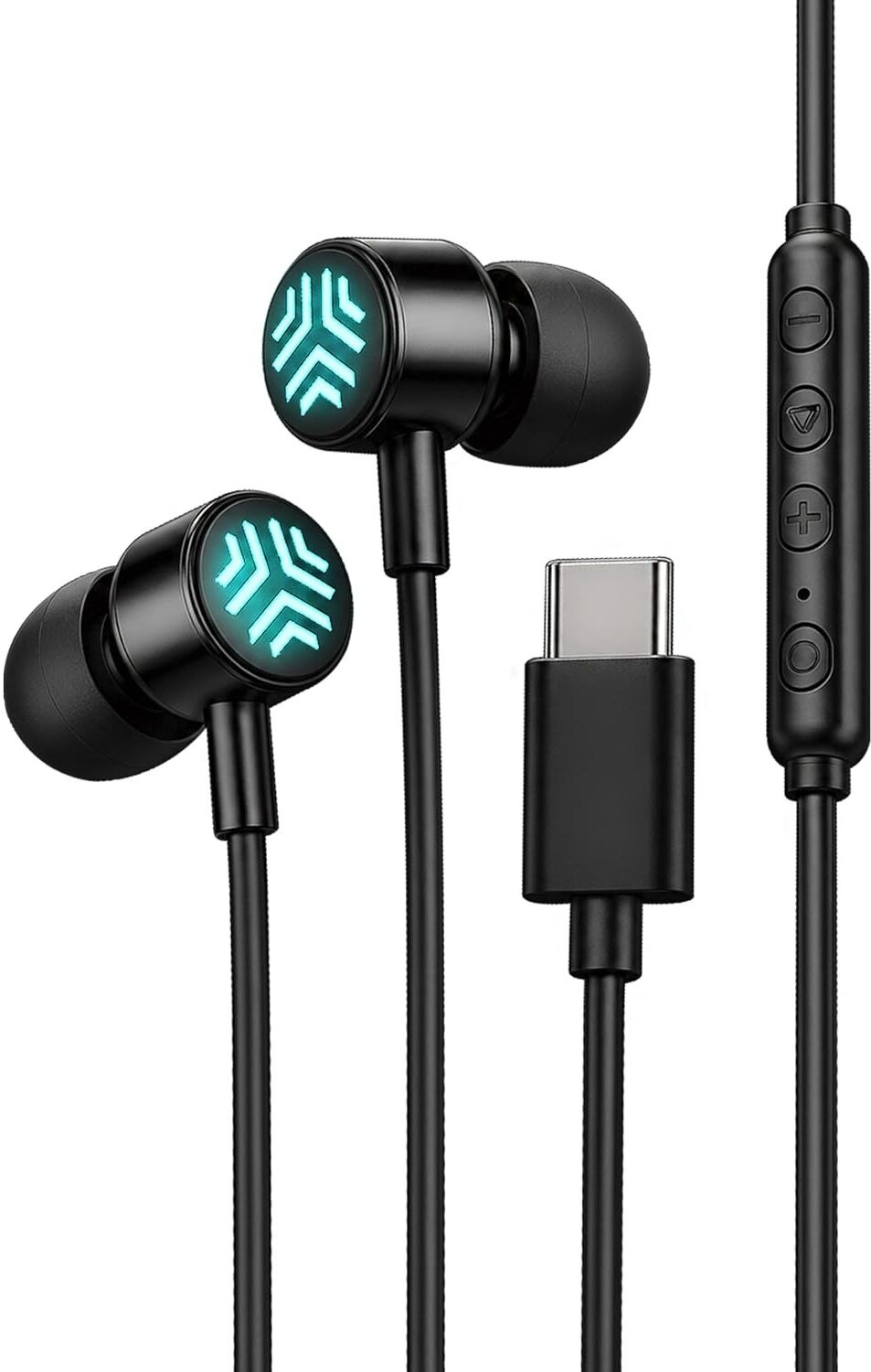 Image of Ant Esports Stealth 05 USB-C Wired Earphones with Mic, Dual 10mm Drivers, RGB, Black Wired