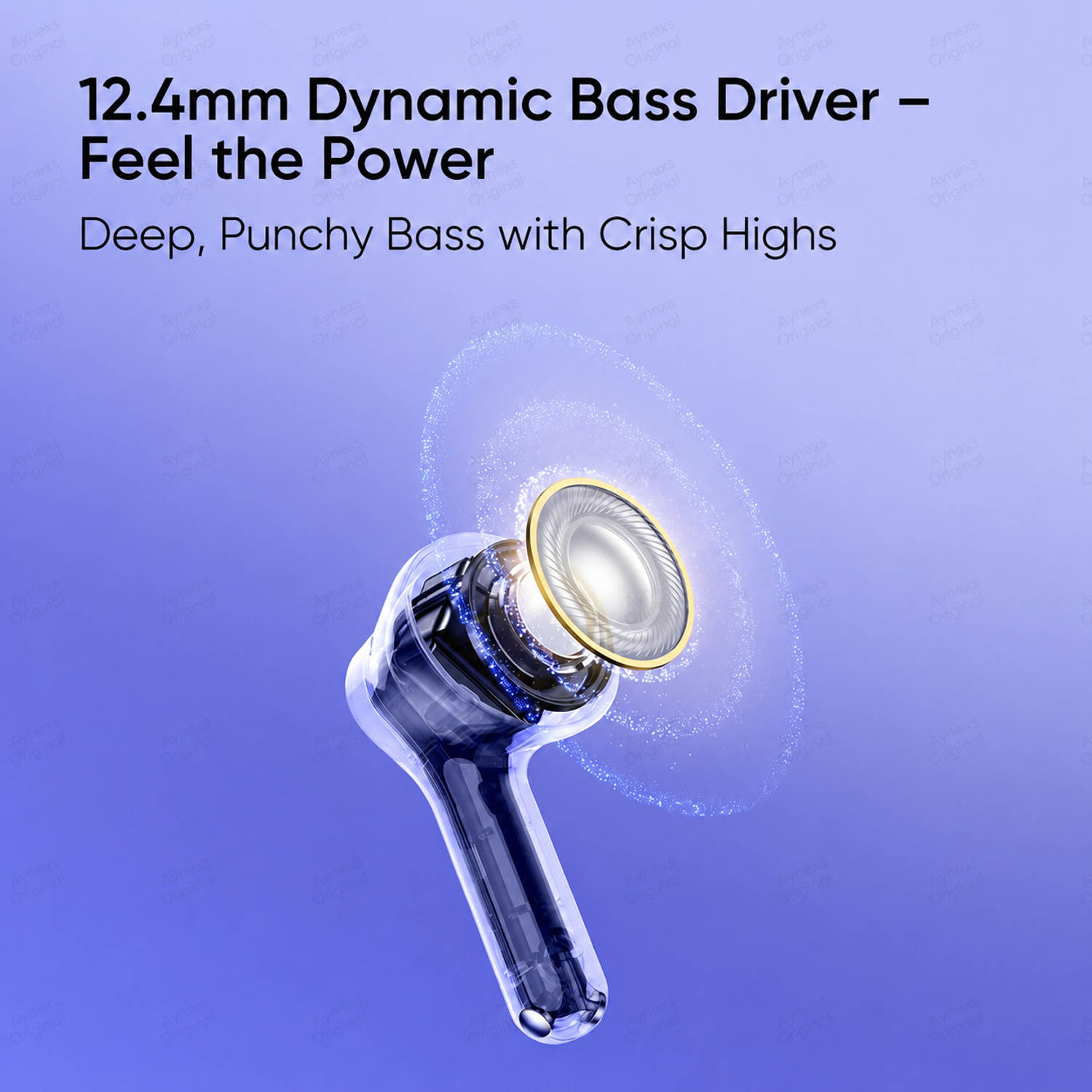 Image of AYNEXS ORIGINAL for Real-m Buds T200 Lite TWS Bluetooth Earbuds with 12.4mm Bass Driver Bluetooth