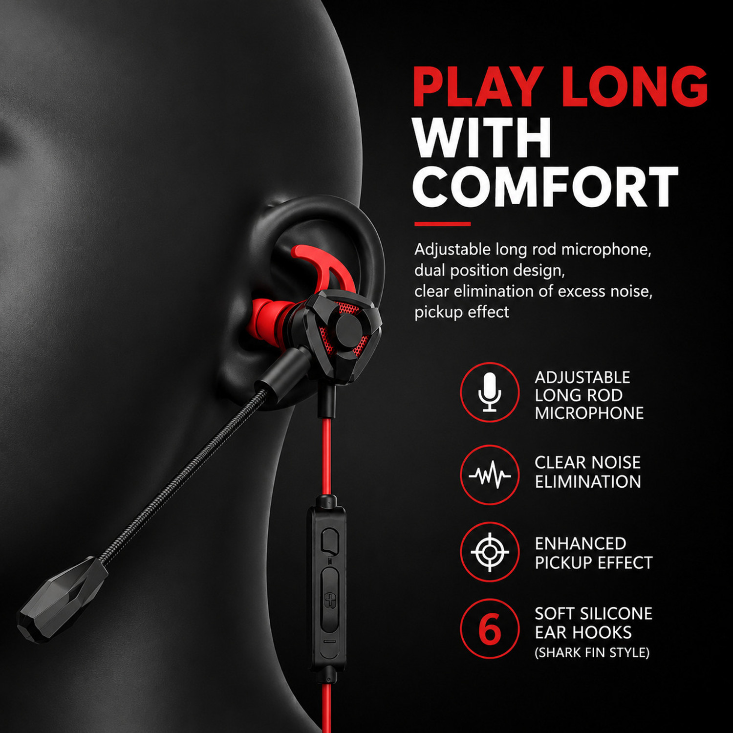 Image of mianix Gaming Earphone with Mic and Noise cancellation Wired Gaming