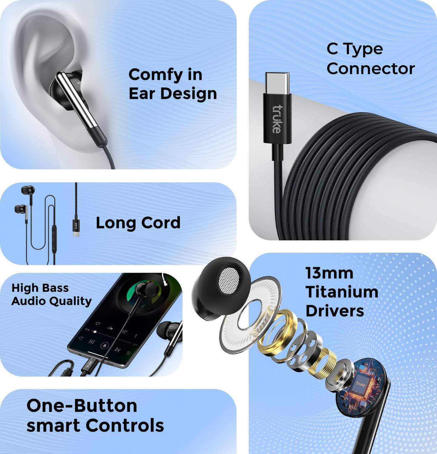 truke Bass H1 Wired Earphones - Image 2