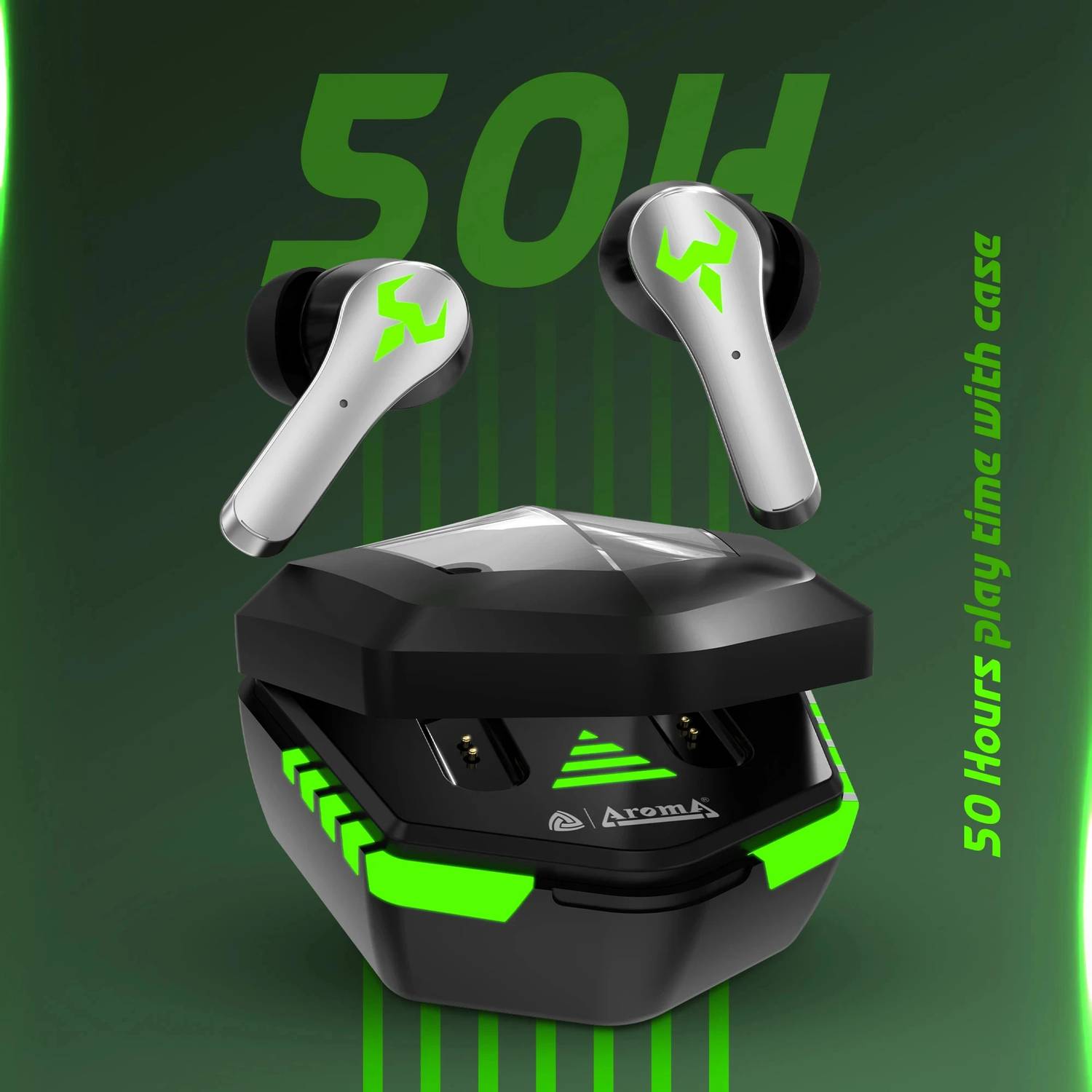 Aroma NB126 Aster V5.4 50Hr Playtime TWS Bluetooth Gaming - Image 2