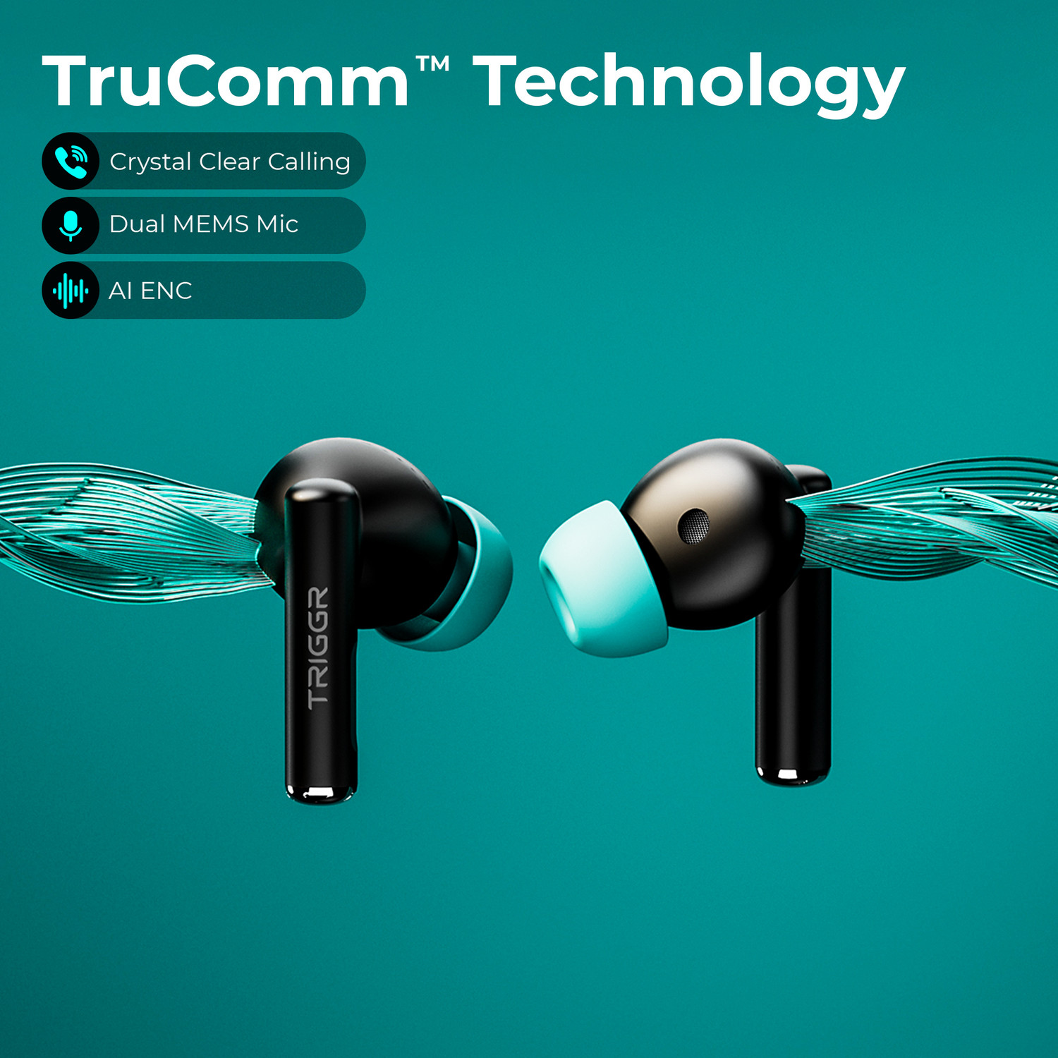 Image of TRIGGR Ultrabuds N1 Neo with ENC, 40Hr Playback, 13mm Drivers, Rich Bass, Fast Charging Bluetooth