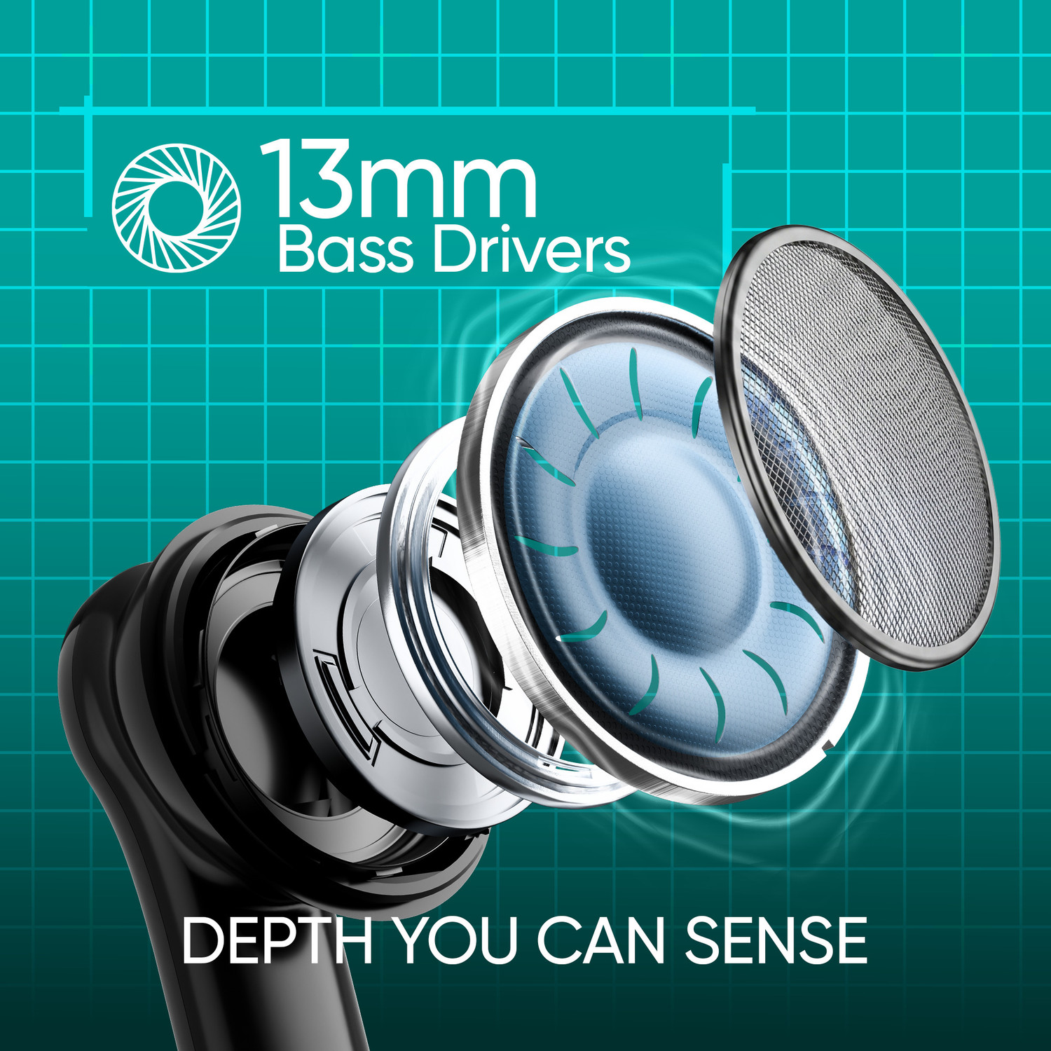 Image of Mivi DuoPods Maxx, 13mm Bass, AI ENC HD Calls, IPX4 Bluetooth