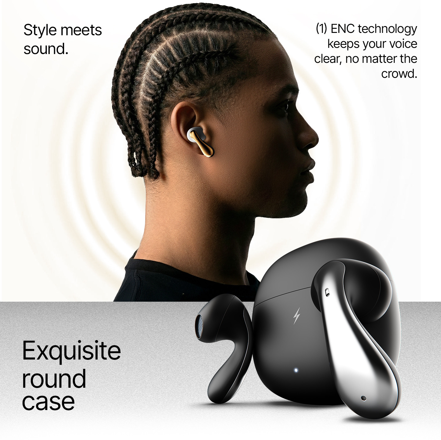 Image of Fire-Boltt Aero Lite TWS Earbuds, Custom EQ Profiles, 50H Battery, Quad Mic ENC, BT 5.4 Bluetooth