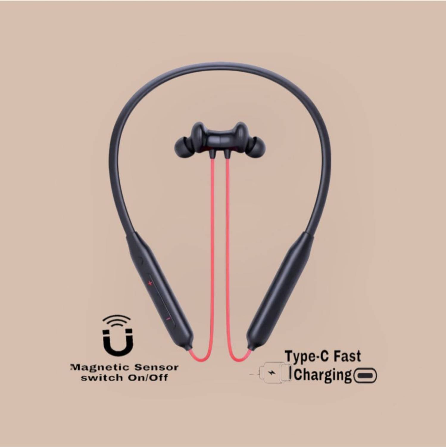 GOOD FUN Wireless Neckband, 48Hrs Playtime, Double EQ Mode, Fast Charging_TG Bluetooth & Wired