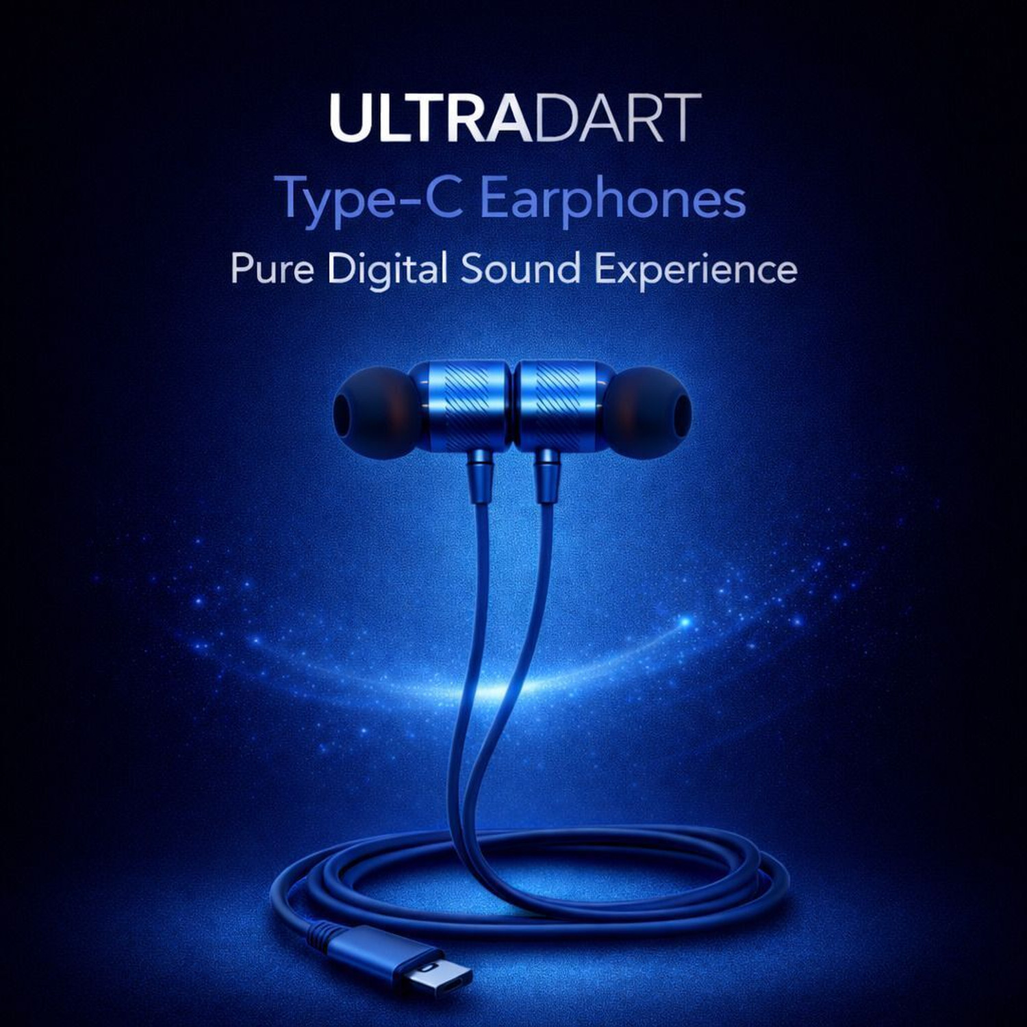 Image of ULTRADART Type C Wired Earphones with Mic, Stereo Sound, Durable Cable Wired
